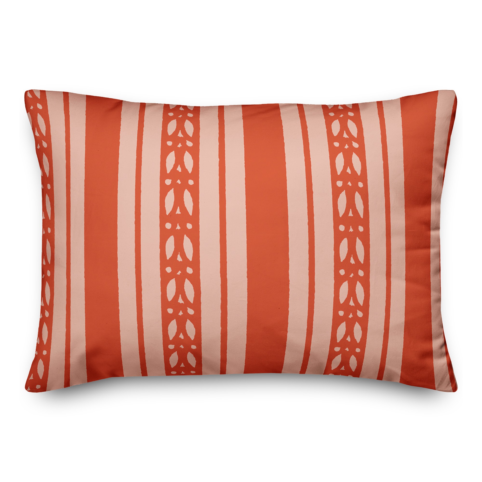 Red Folk Stripes 14x20 Spun Poly Pillow