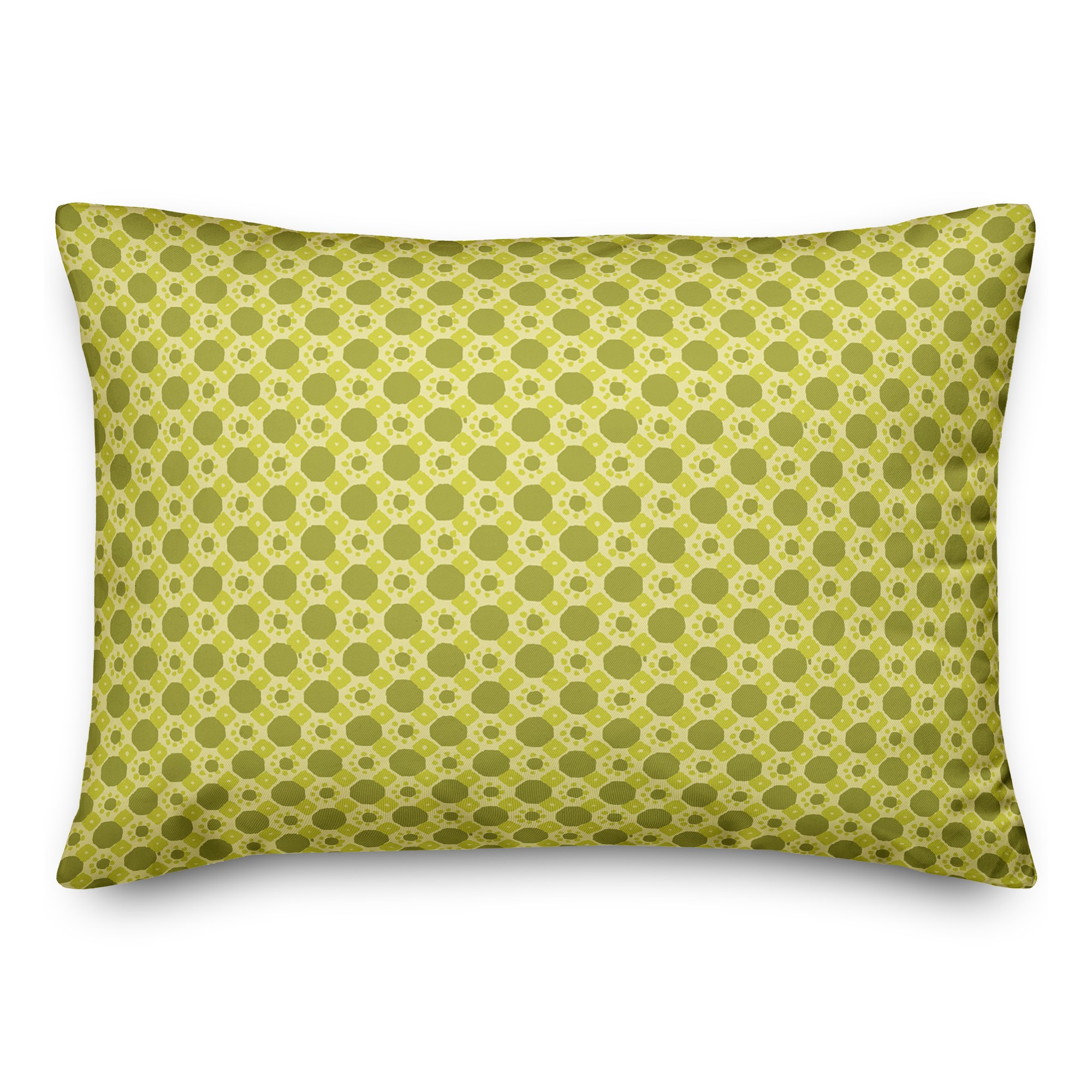Folk Geometric Pattern in Green 14x20 Spun Poly Pillow