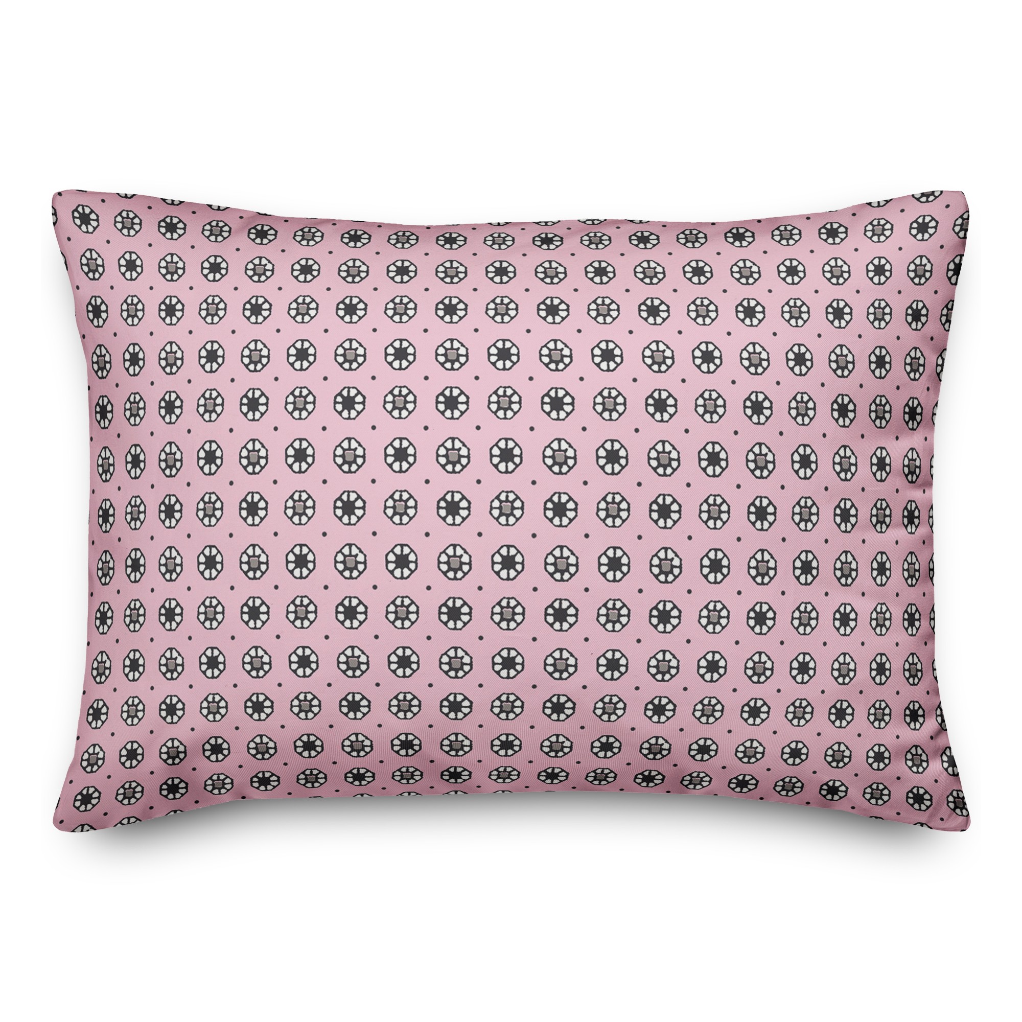 Pixel Floral Pattern in Pink 14x20 Spun Poly Pillow