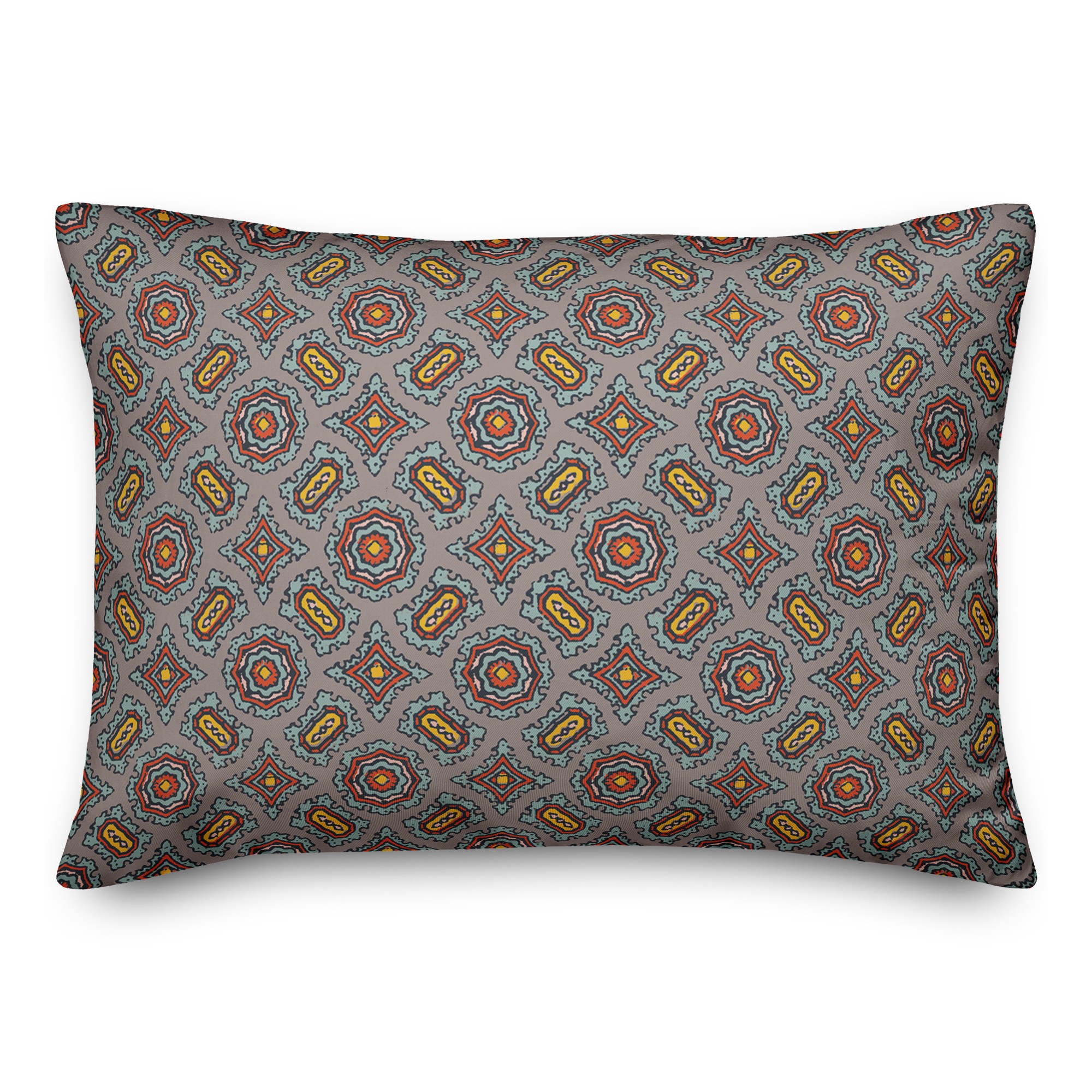 Mandala Pattern in Red 14x20 Spun Poly Pillow
