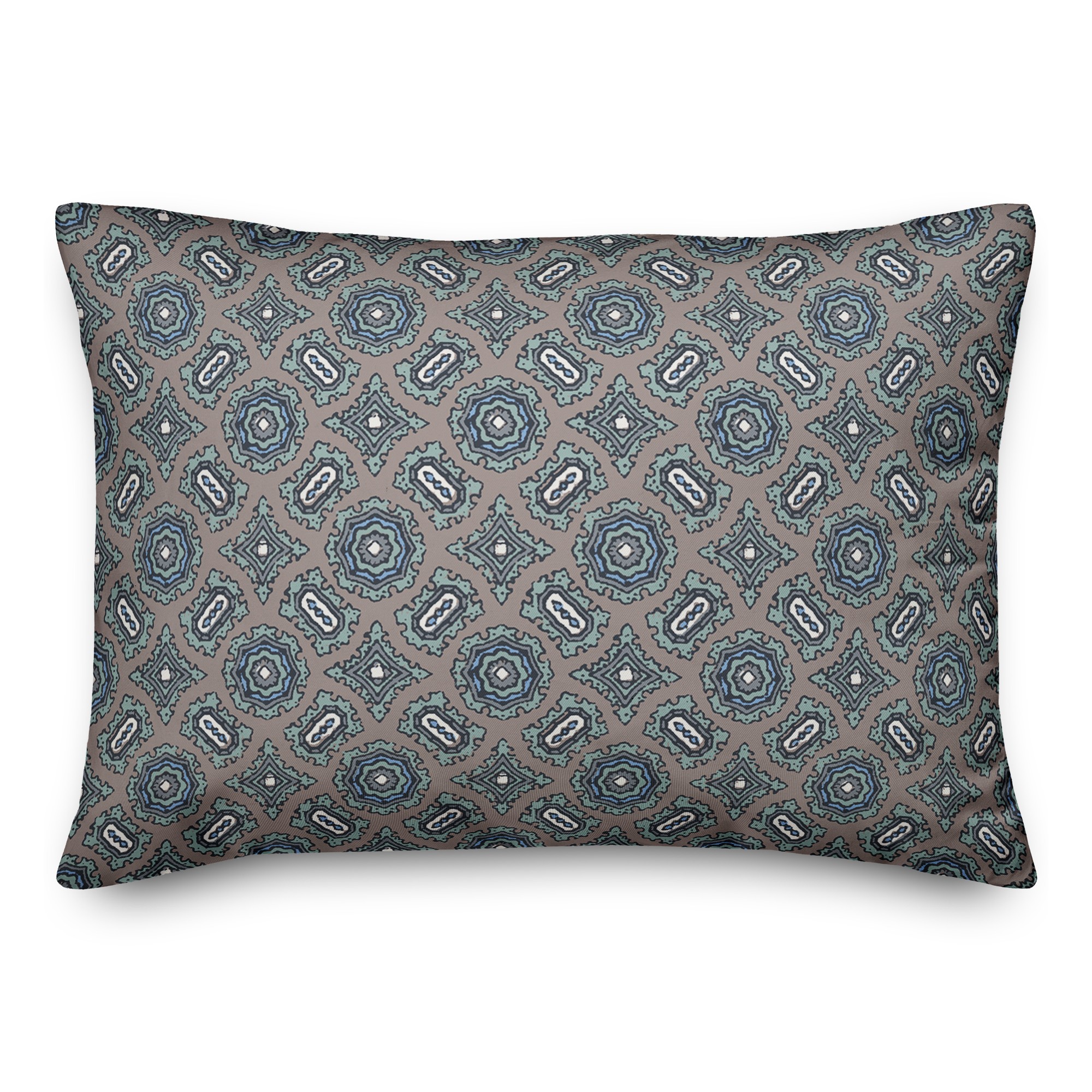 Mandala Pattern in Blue 14x20 Spun Poly Pillow