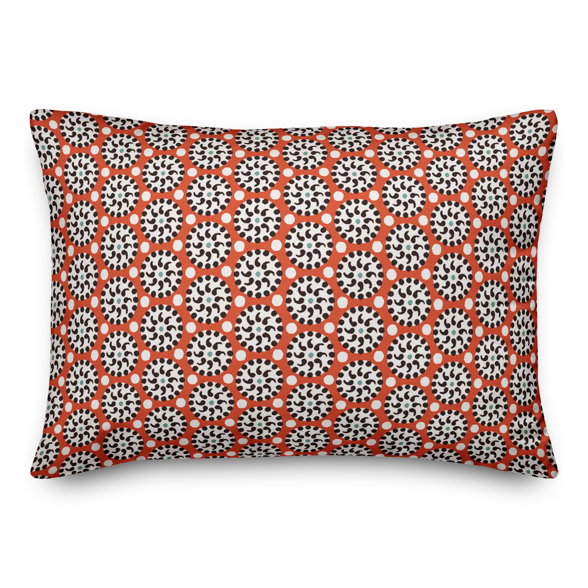 Boho Polka Dots in Red 14x20 Spun Poly Pillow