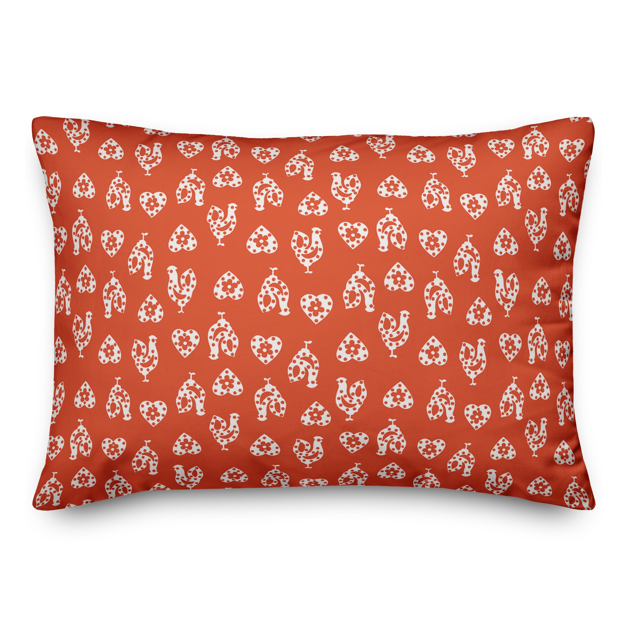 Red Rooster Pattern 14x20 Spun Poly Pillow
