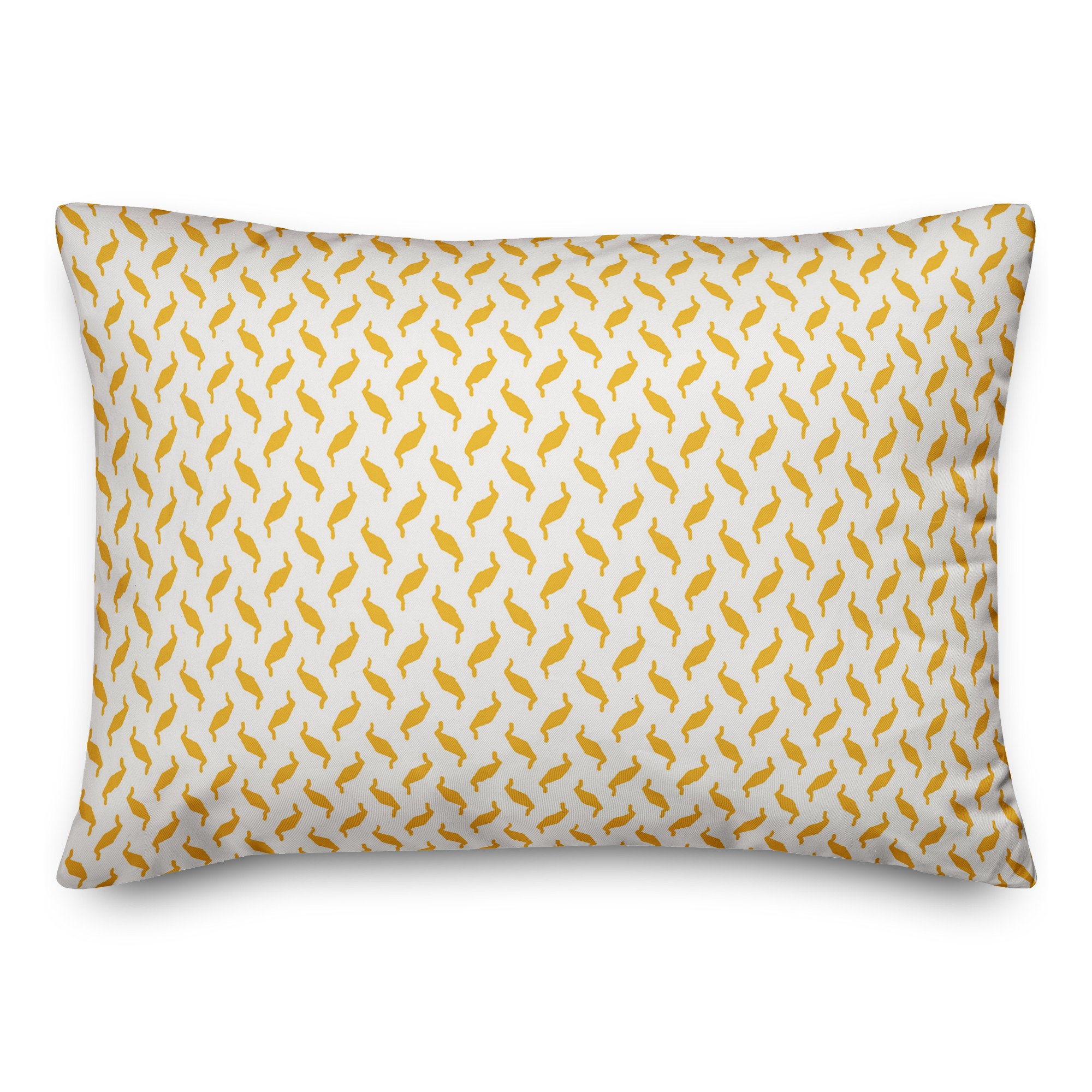 Yellow Zig Zag Pattern 14x20 Spun Poly Pillow