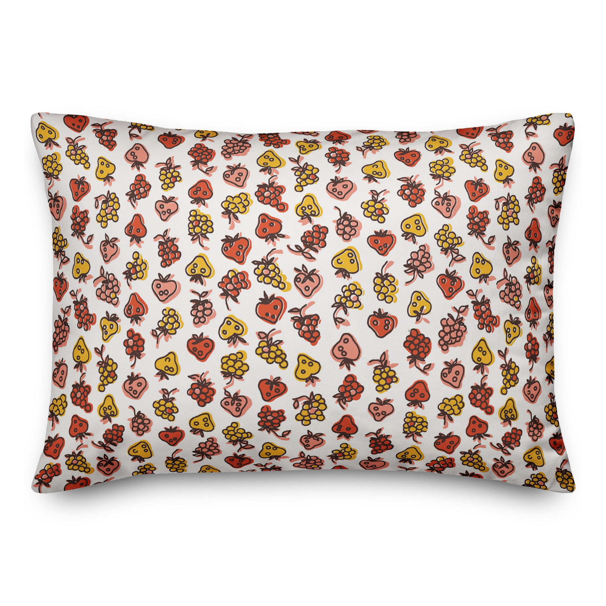 Red Fruit Pattern 14x20 Spun Poly Pillow