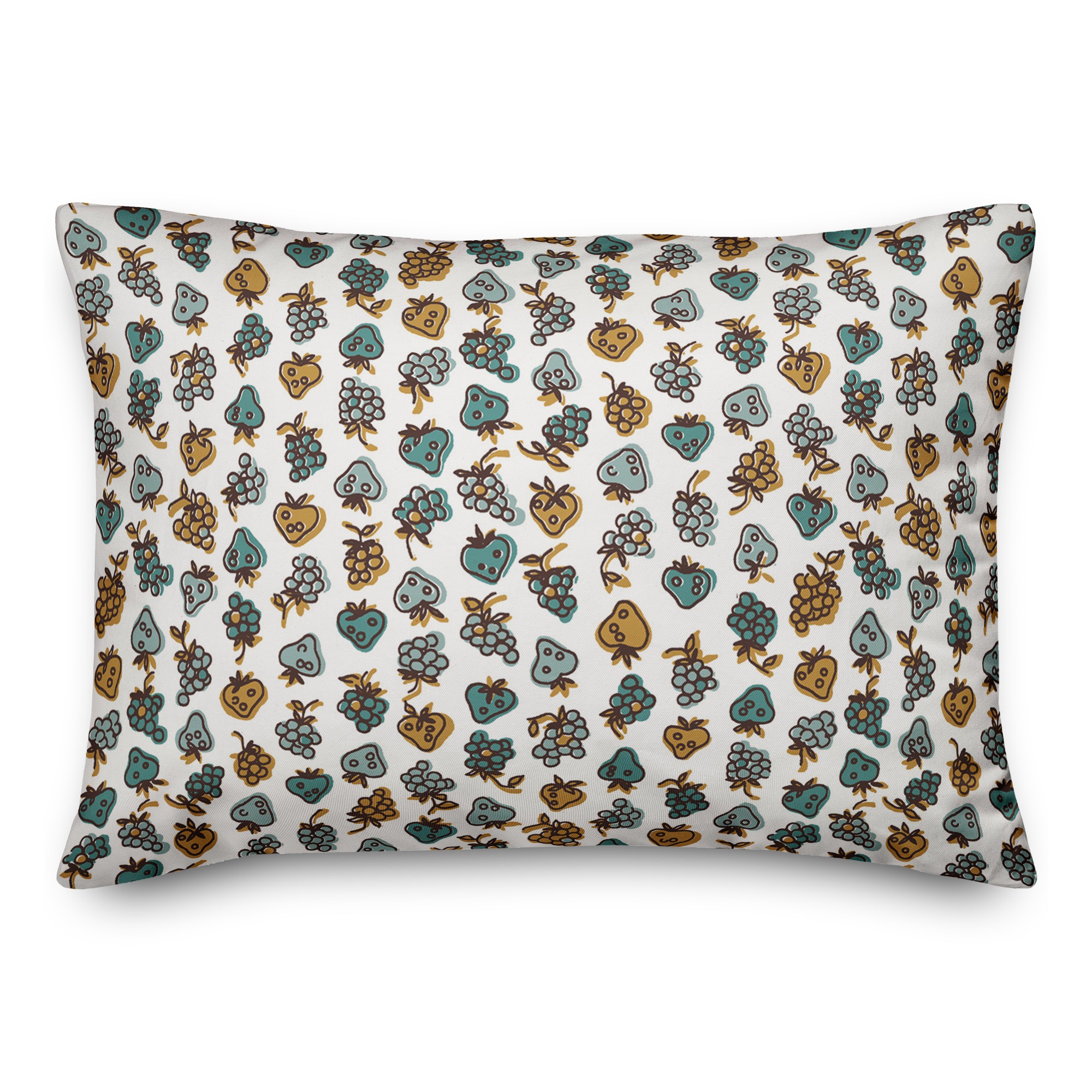Blue Fruit Pattern 14x20 Spun Poly Pillow
