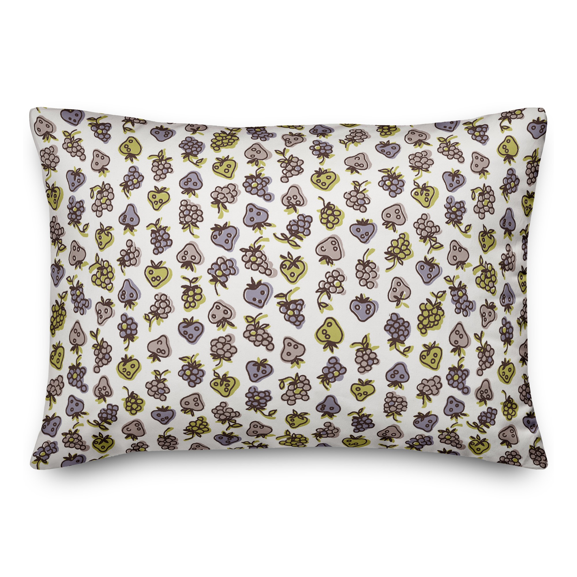 Purple Fruit Pattern 14x20 Spun Poly Pillow