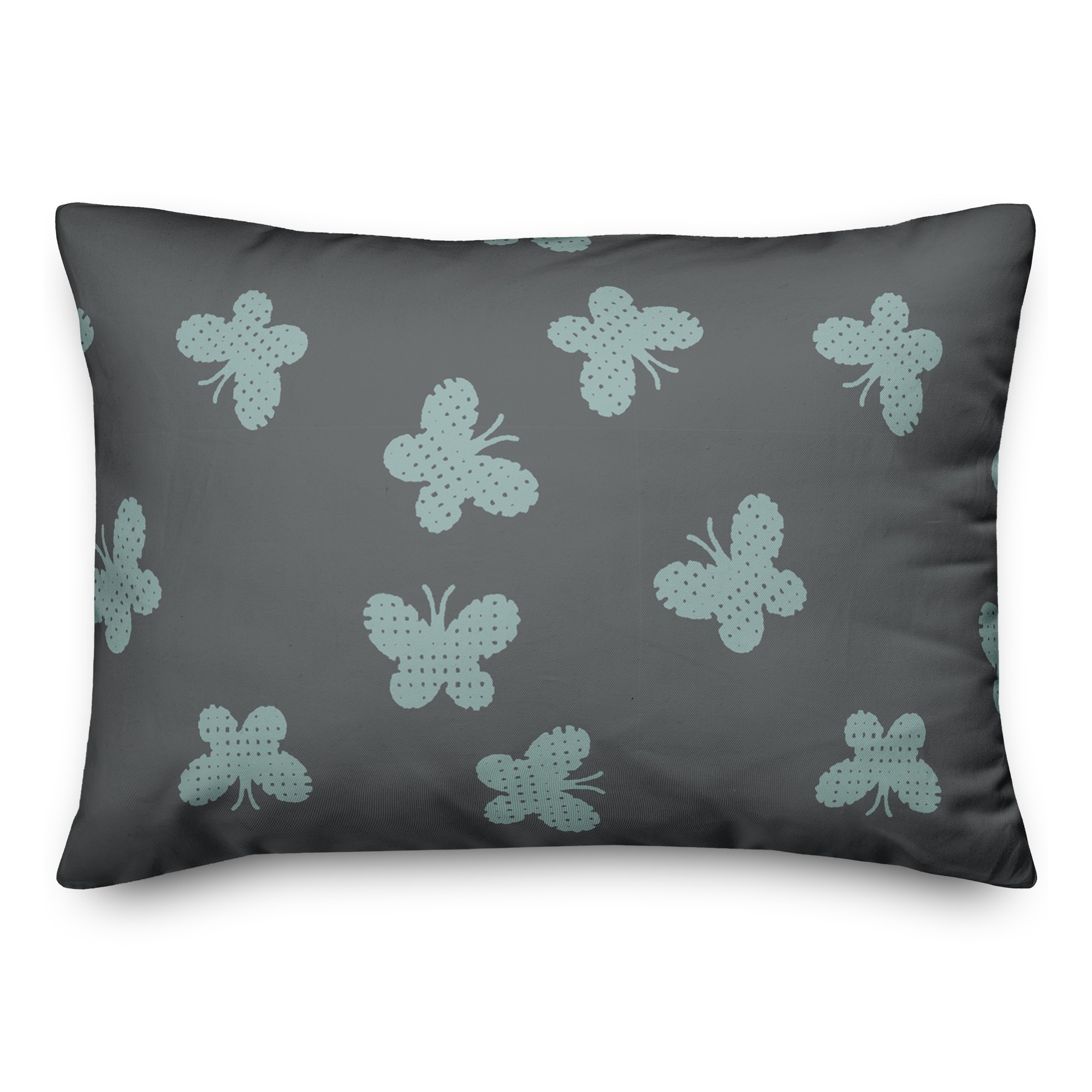 Butterfly Pattern in Blue 14x20 Spun Poly Pillow