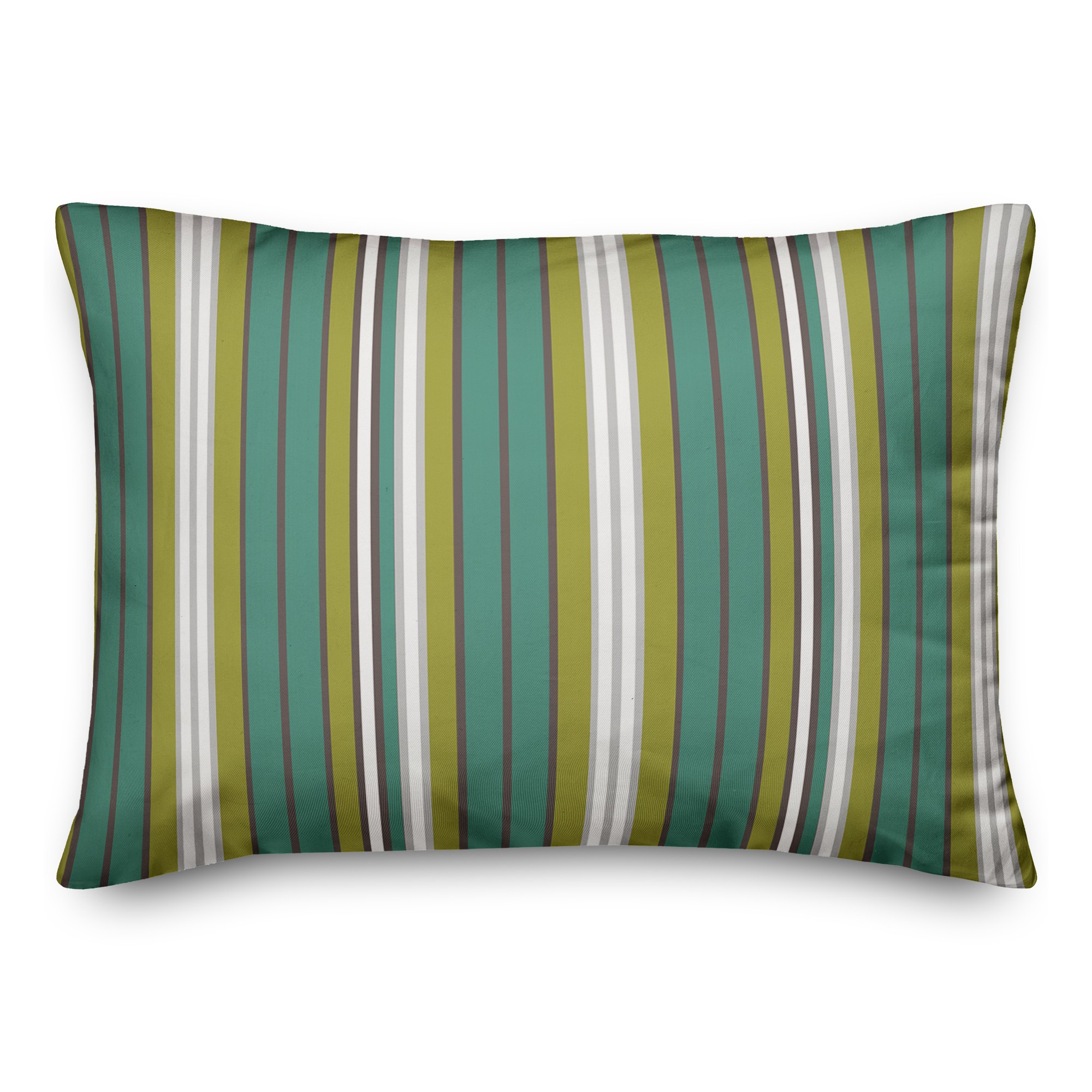 Green Stripes 14x20 Spun Poly Pillow