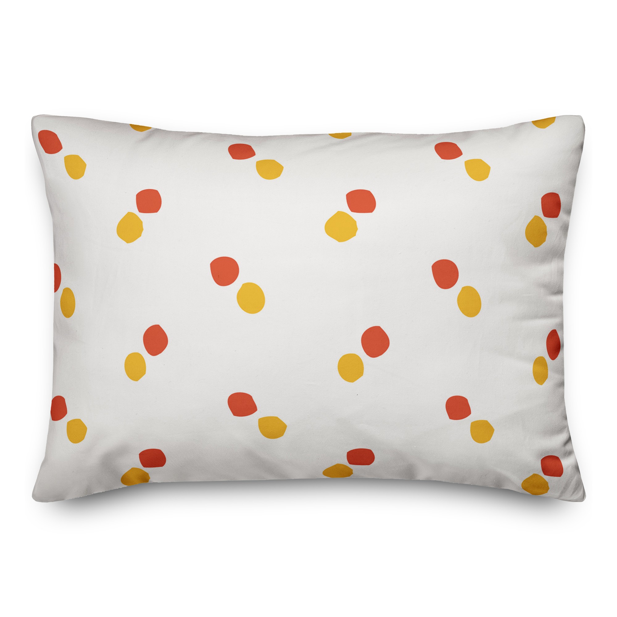 Polka Dots in Red and Yellow  14x20 Spun Poly Pillow