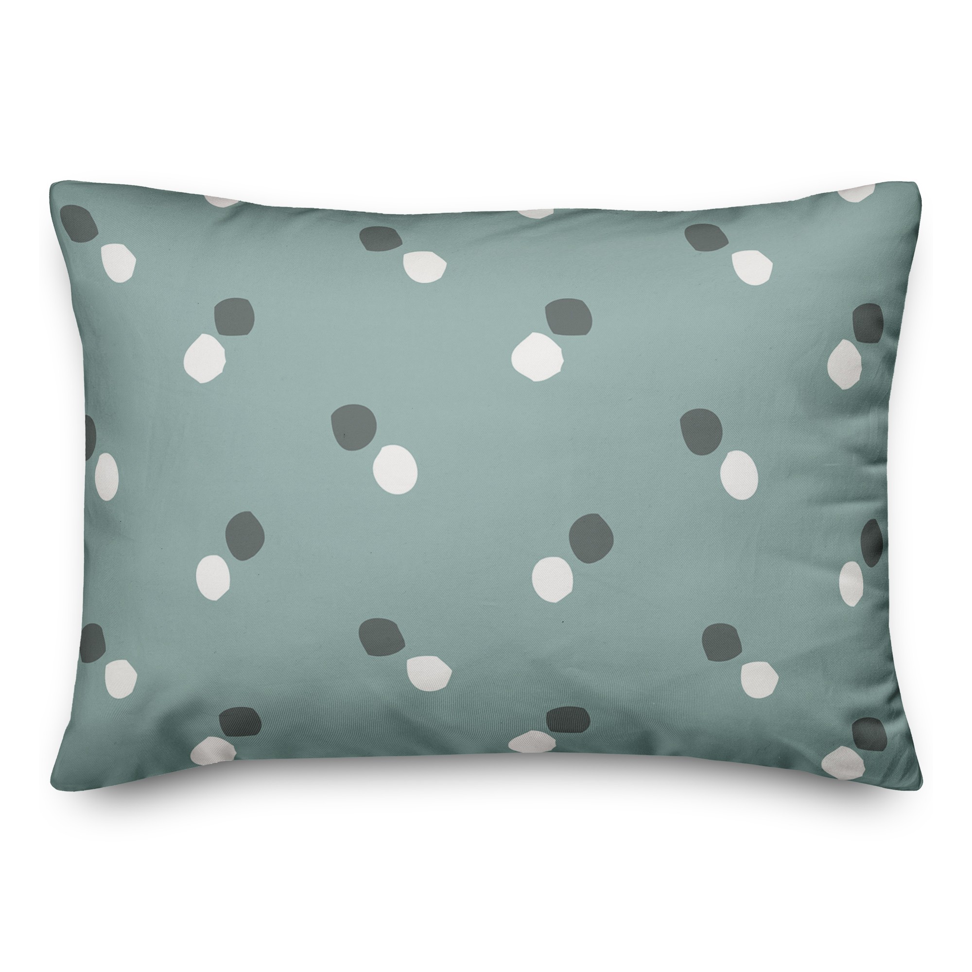 Polka Dots in Blue and White 14x20 Spun Poly Pillow