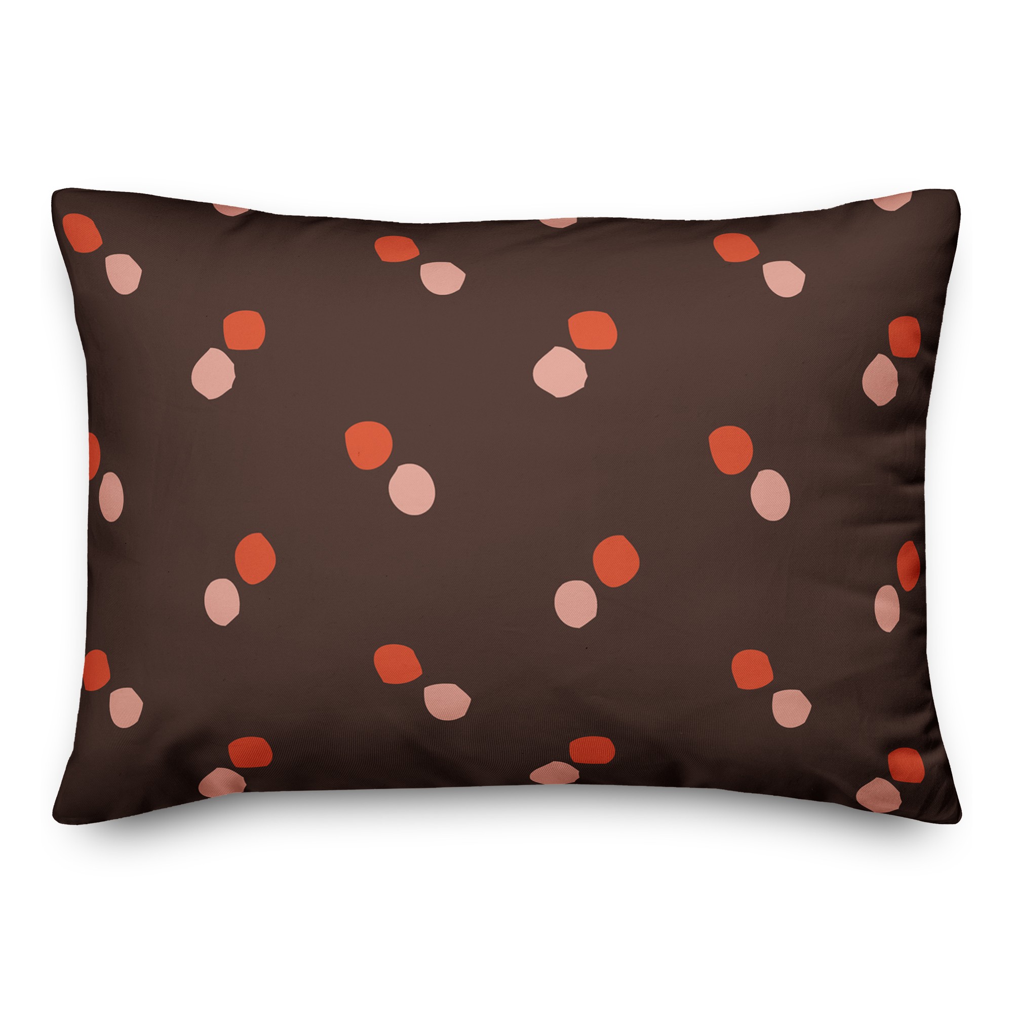 Polka Dots in Red and Pink 14x20 Spun Poly Pillow