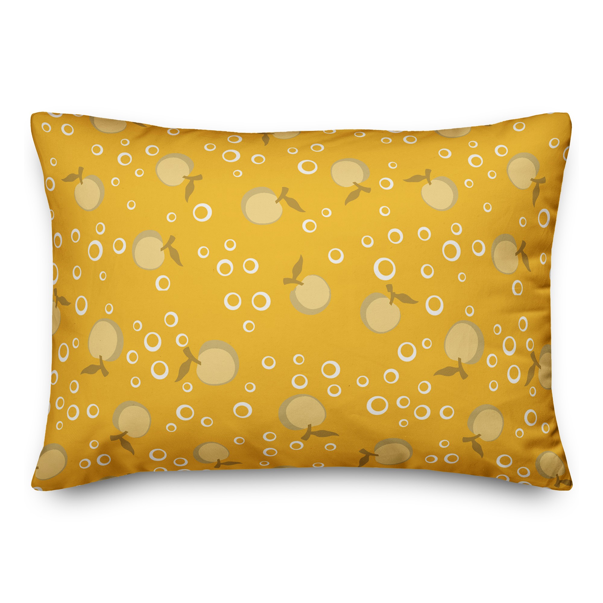 Whimsical Cherry Pattern in Yellow 14x20 Spun Poly Pillow