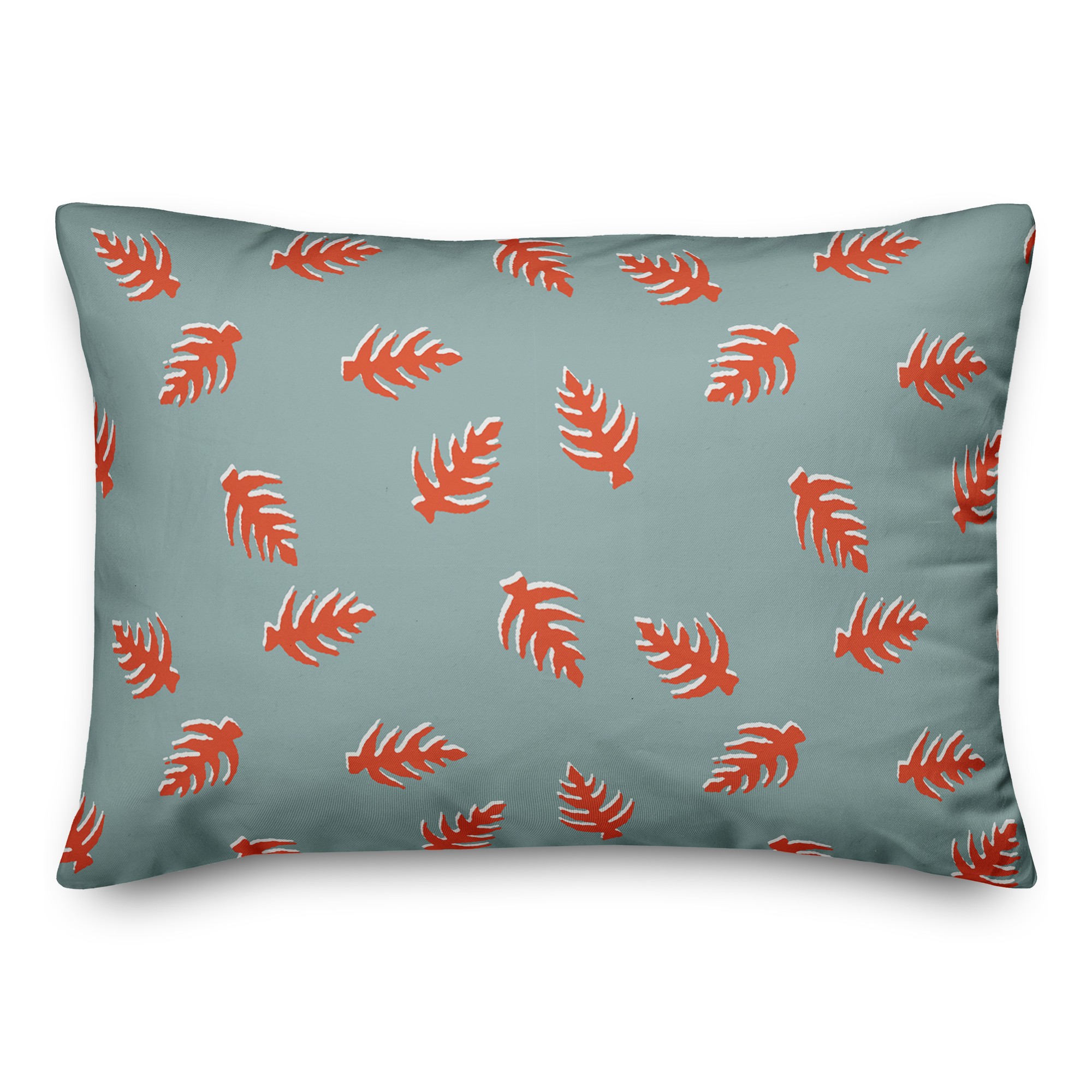 Palm Pattern in Red and Blue 14x20 Spun Poly Pillow