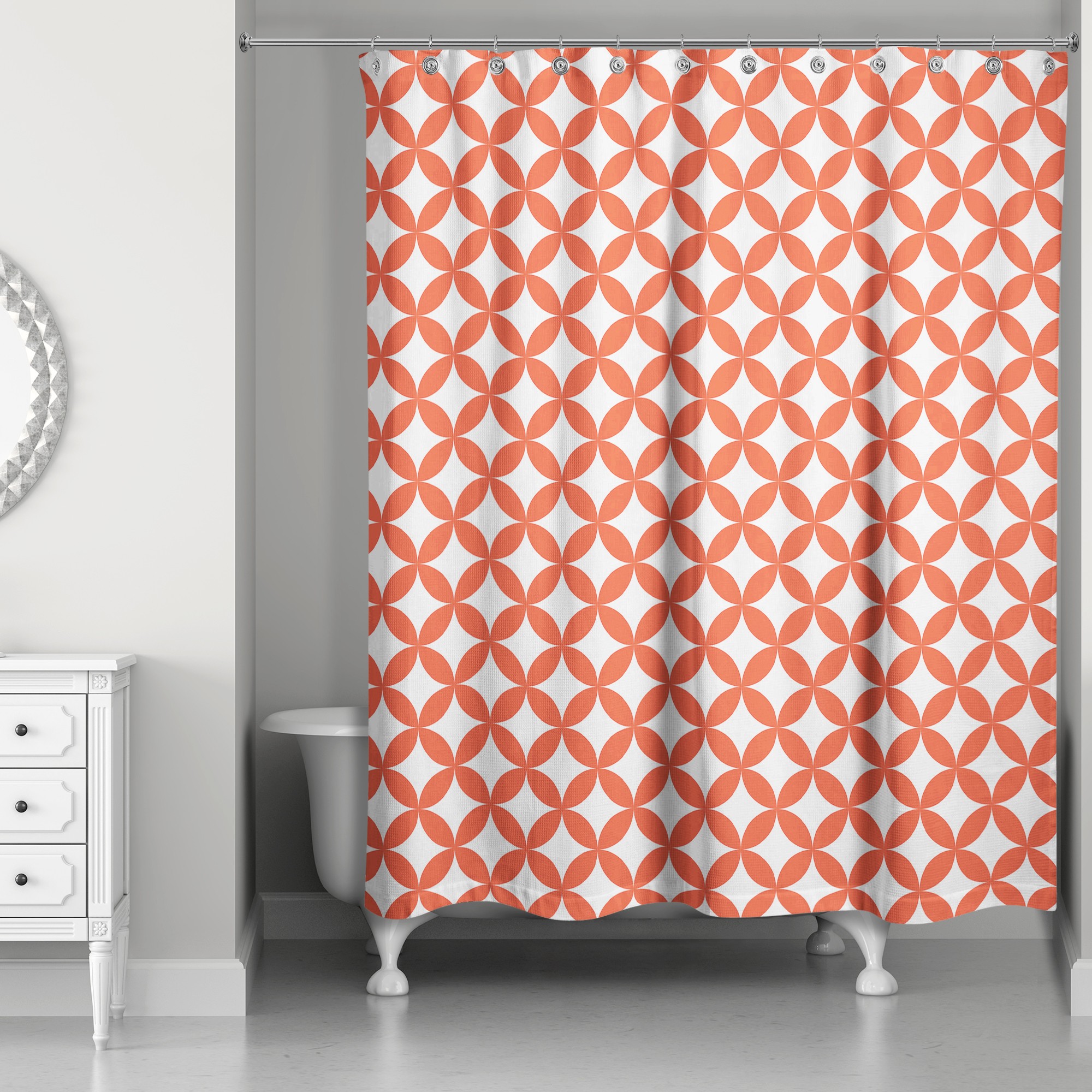 Red Diamond Pattern 71x74 Shower Curtain
