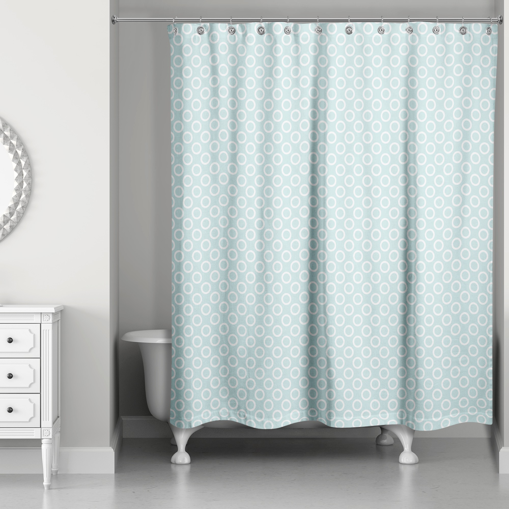 Circle Pattern in Blue 71x74 Shower Curtain