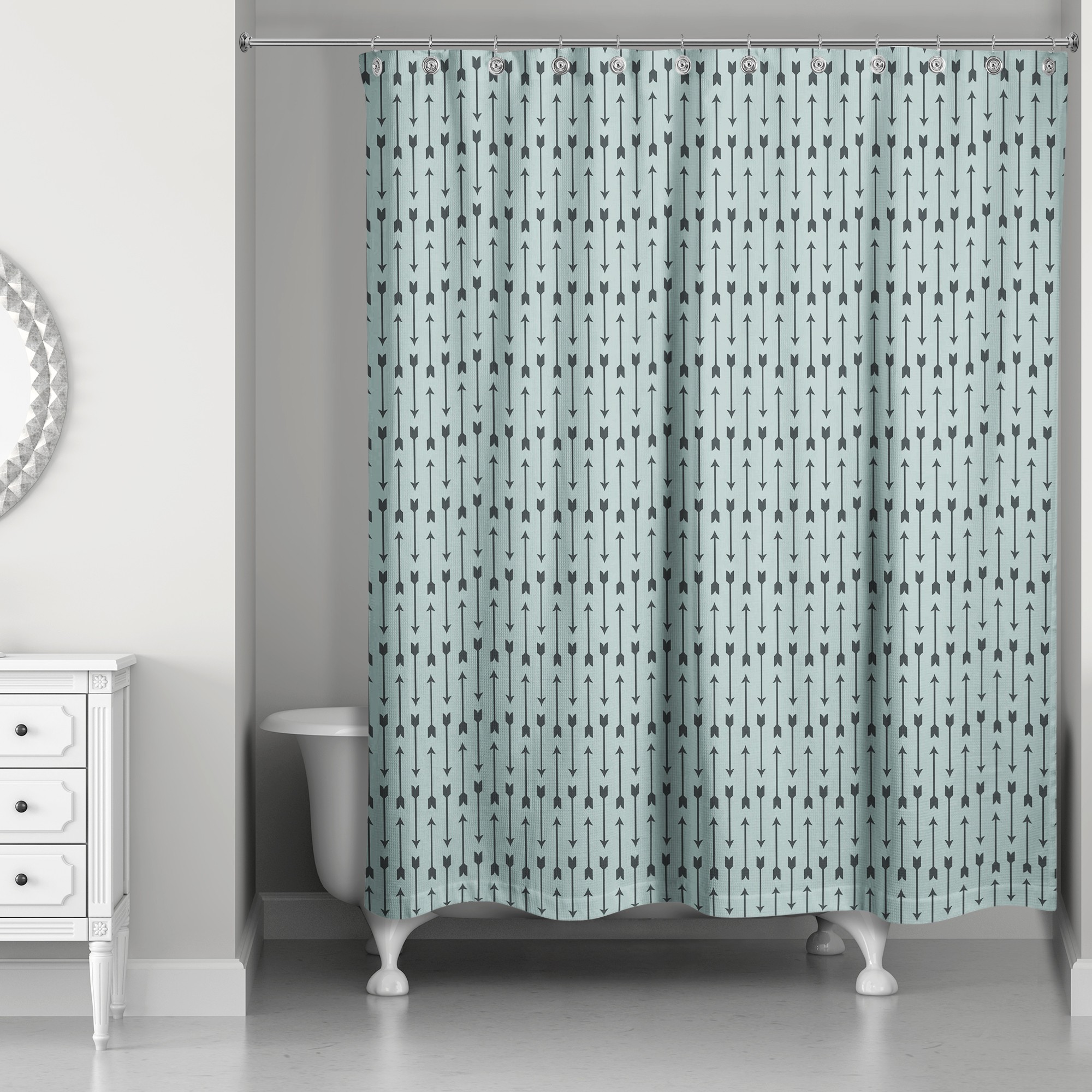 Blue Arrows Pattern 71x74 Shower Curtain