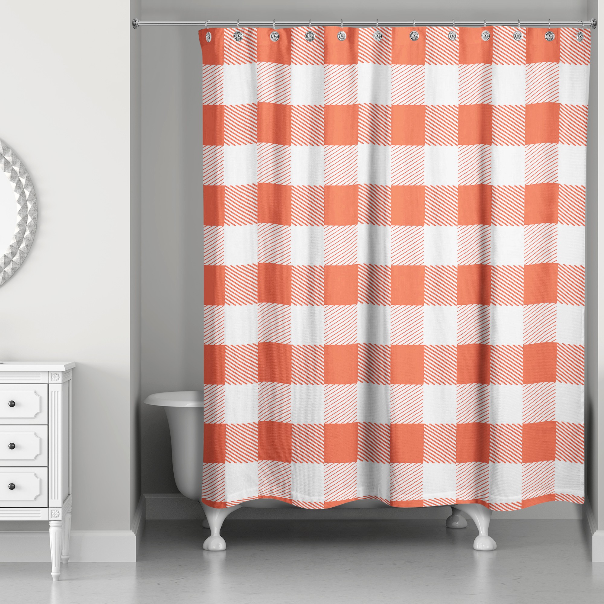 Red Buffalo Check Plaid 71x74 Shower Curtain