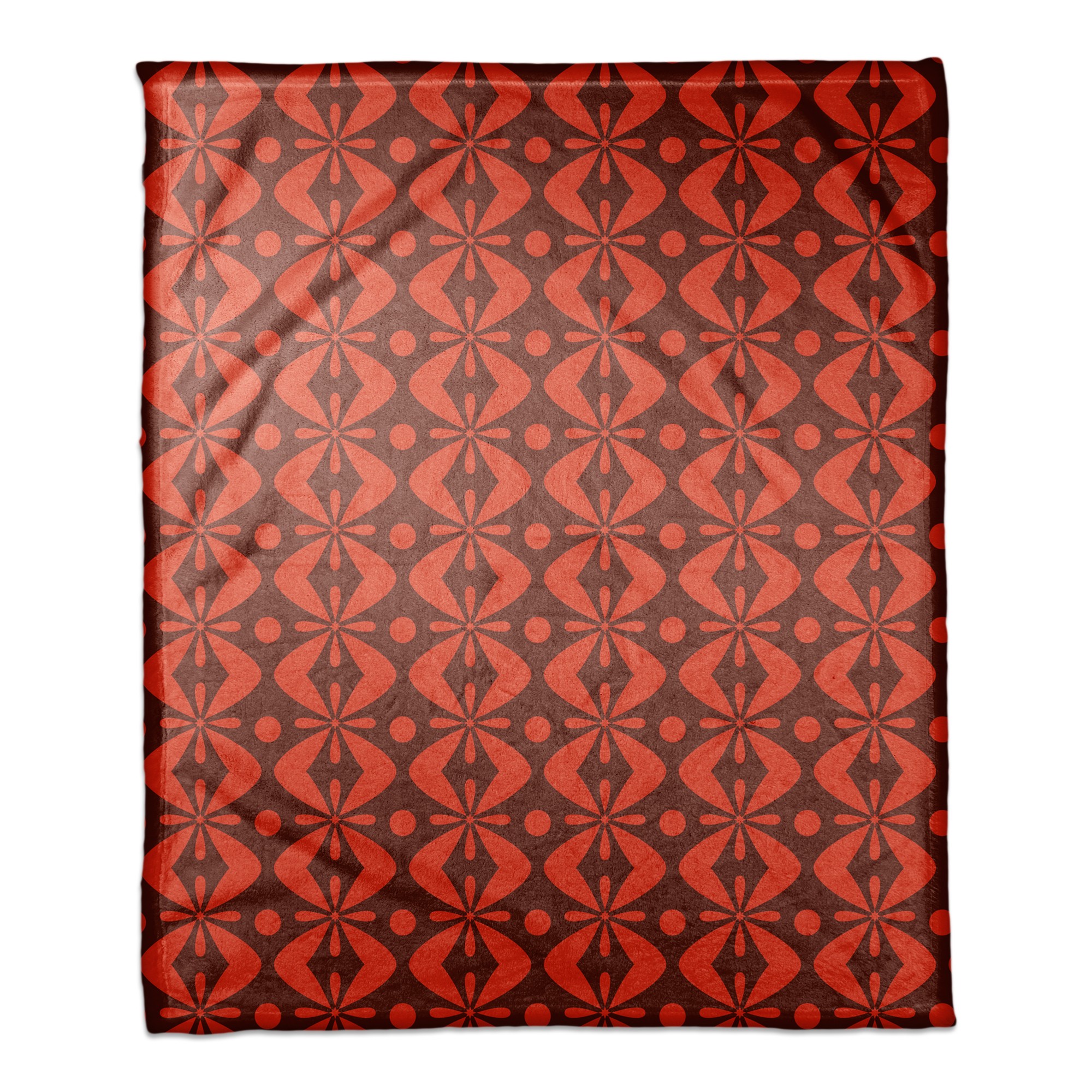 Folk Pattern in Red 50x60 Coral Fleece Blanket
