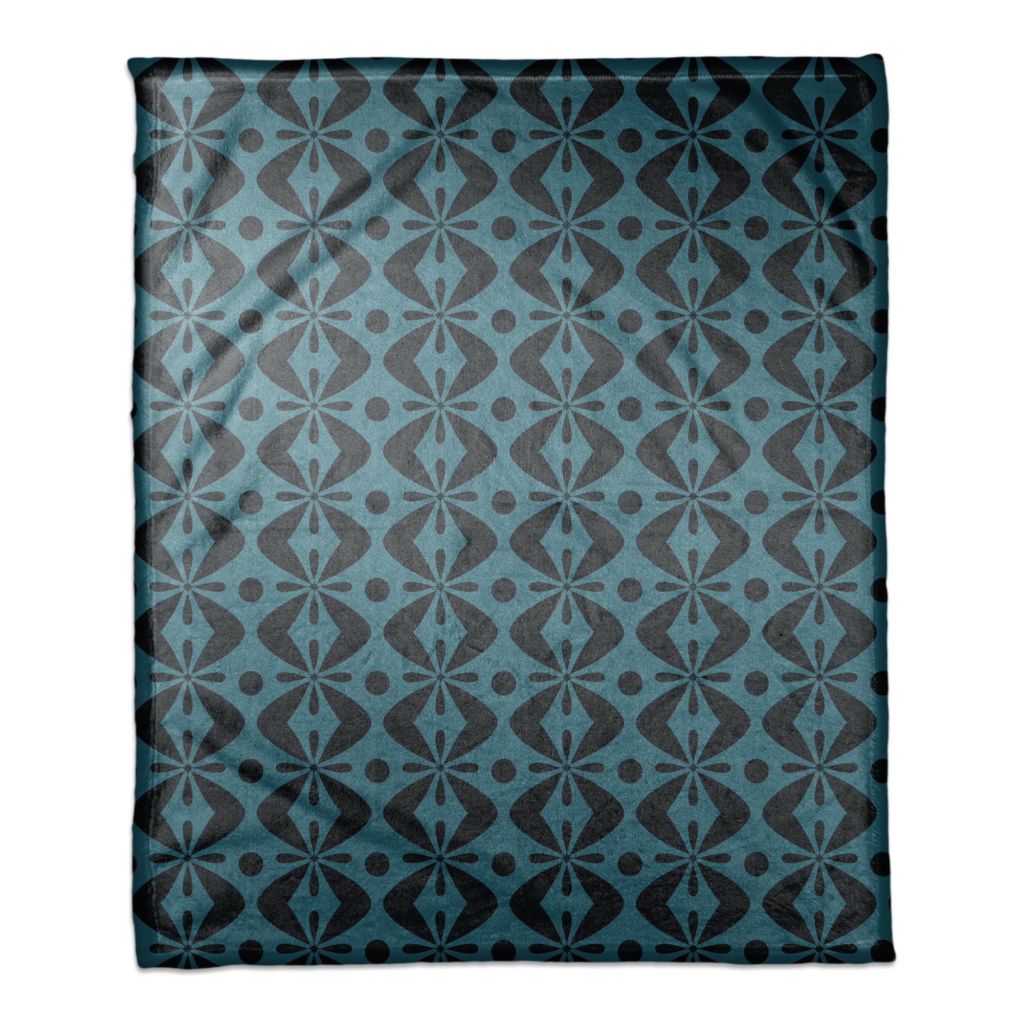 Folk Pattern in Blue 50x60 Coral Fleece Blanket