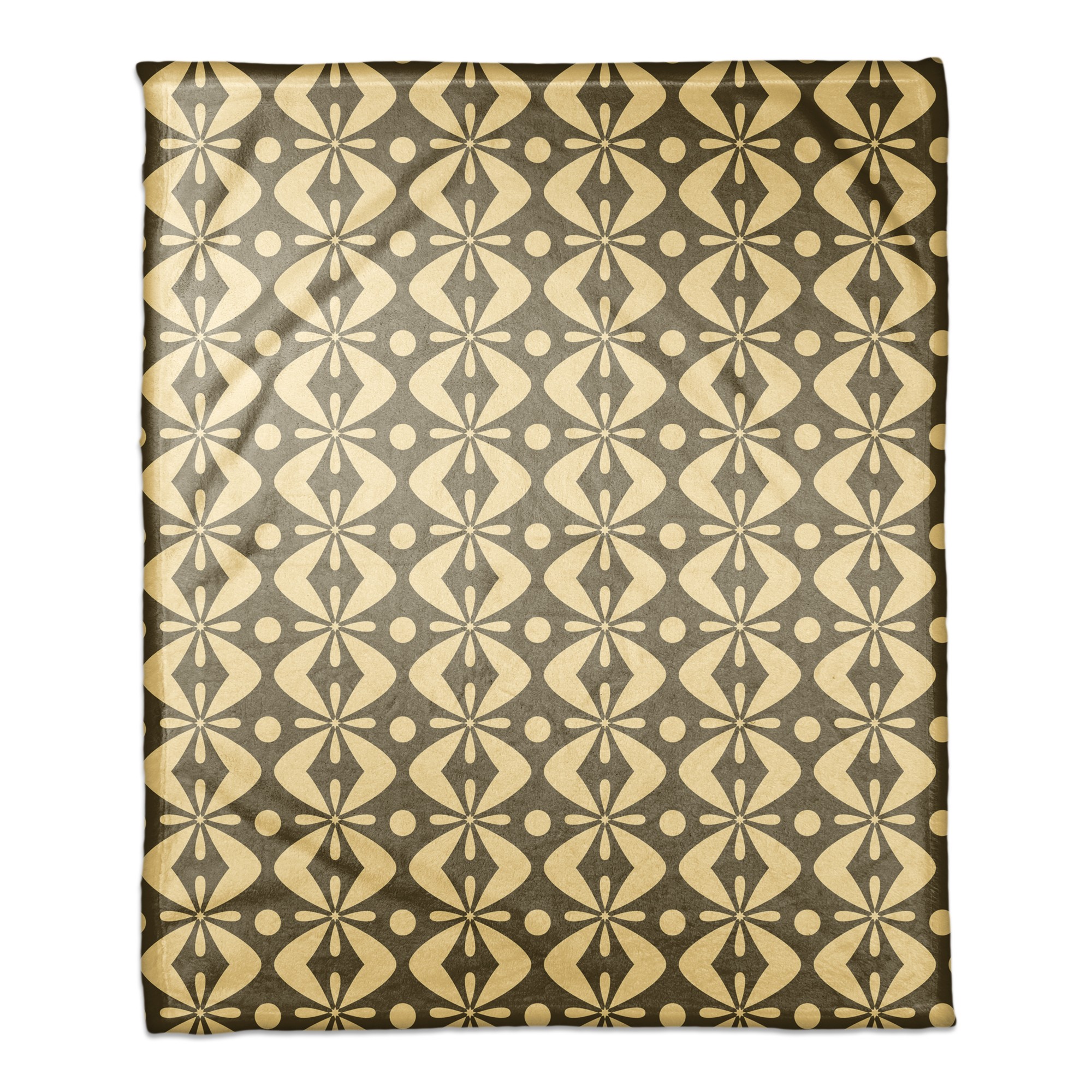Folk Pattern in Cream 50x60 Coral Fleece Blanket