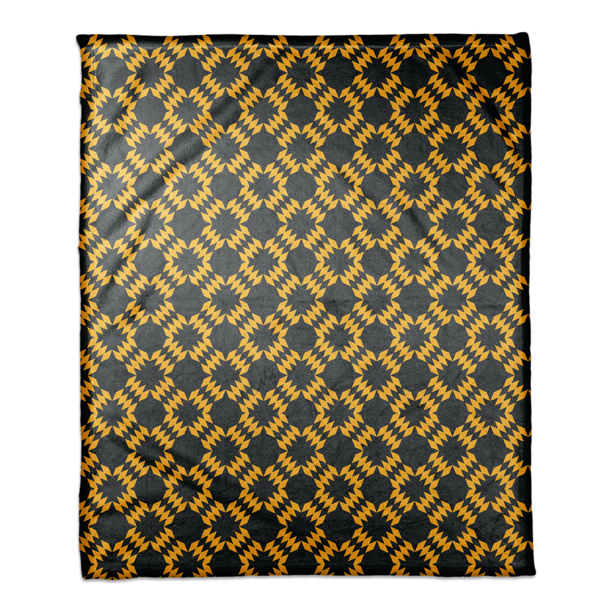 Folk Southwestern Pattern in Yellow 50x60 Coral Fleece Blanket