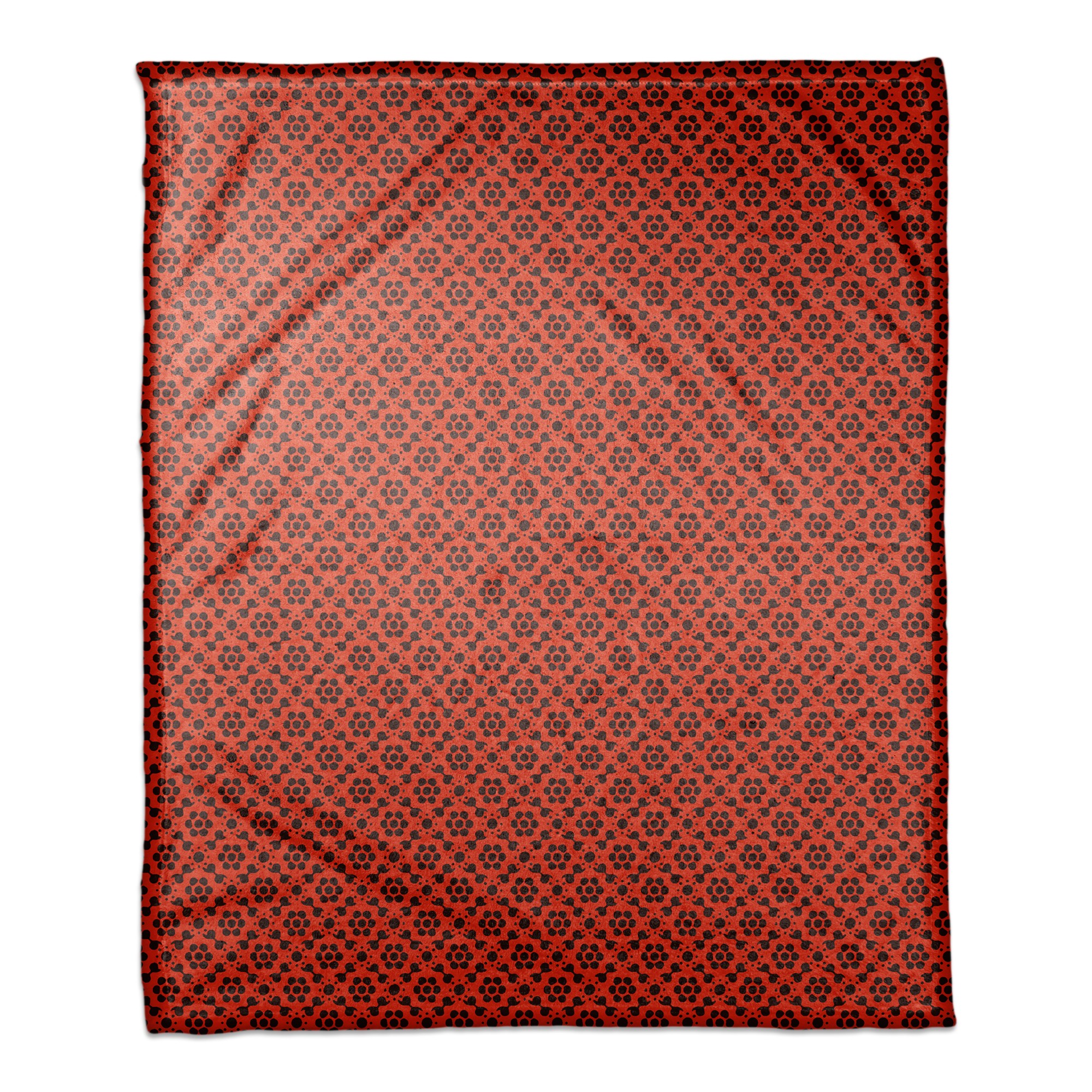 Red Floral Pattern 50x60 Coral Fleece Blanket