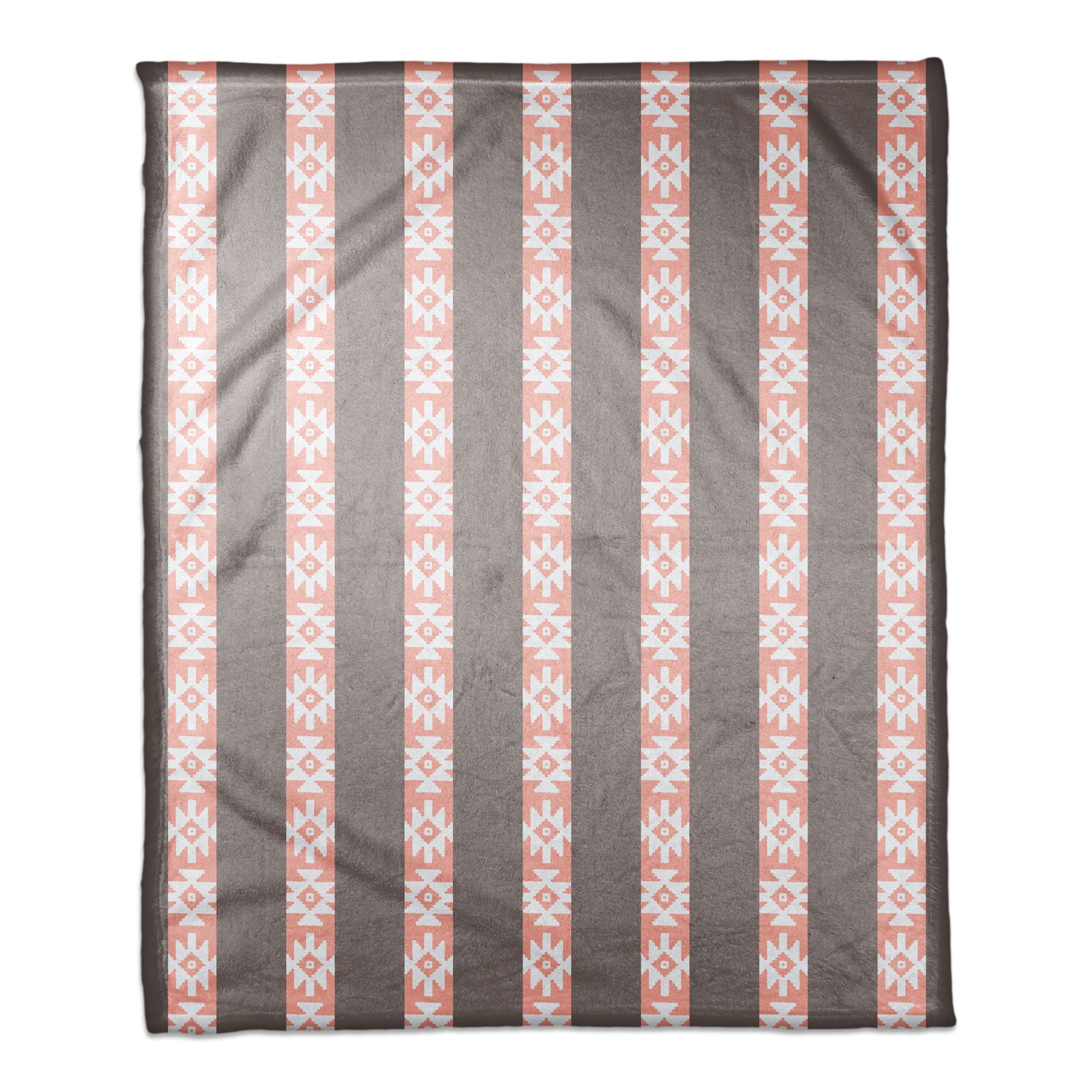Southwestern Pattern in Pink and Gray 50x60 Coral Fleece Blanket