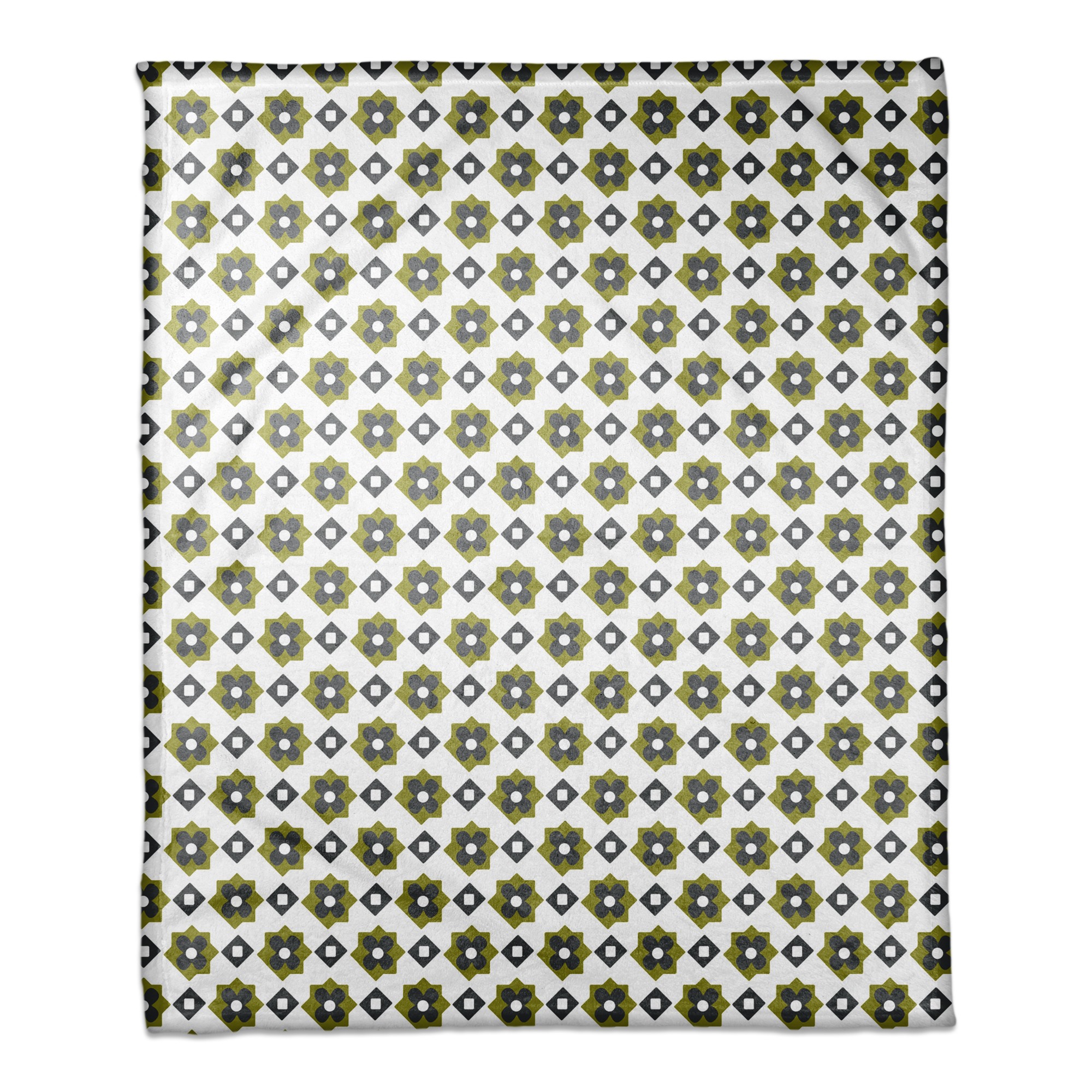 Green Flower Pattern 50x60 Coral Fleece Blanket
