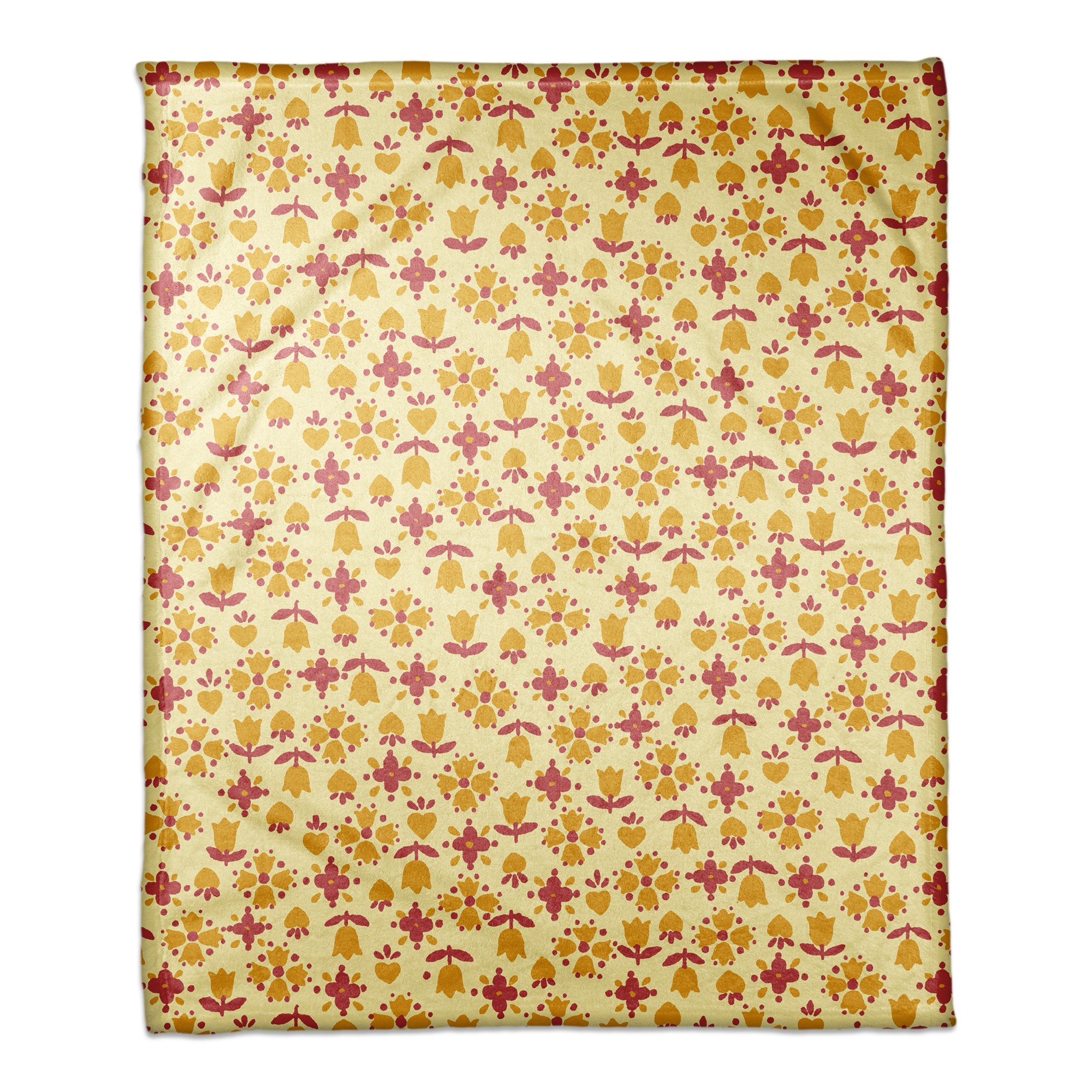 Tulip Pattern in Yellow 50x60 Coral Fleece Blanket
