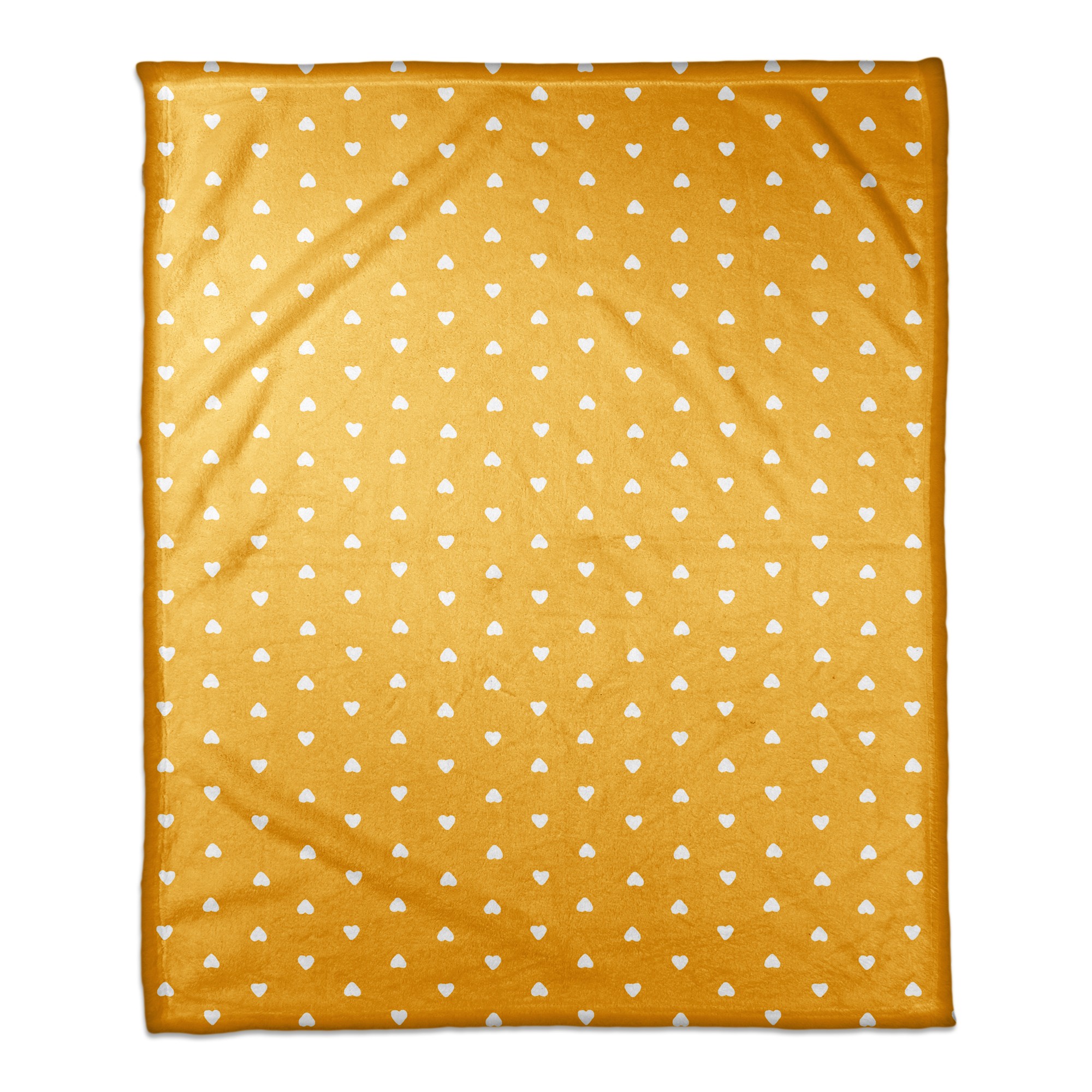 Tiny Hearts Pattern in Yellow 50x60 Coral Fleece Blanket