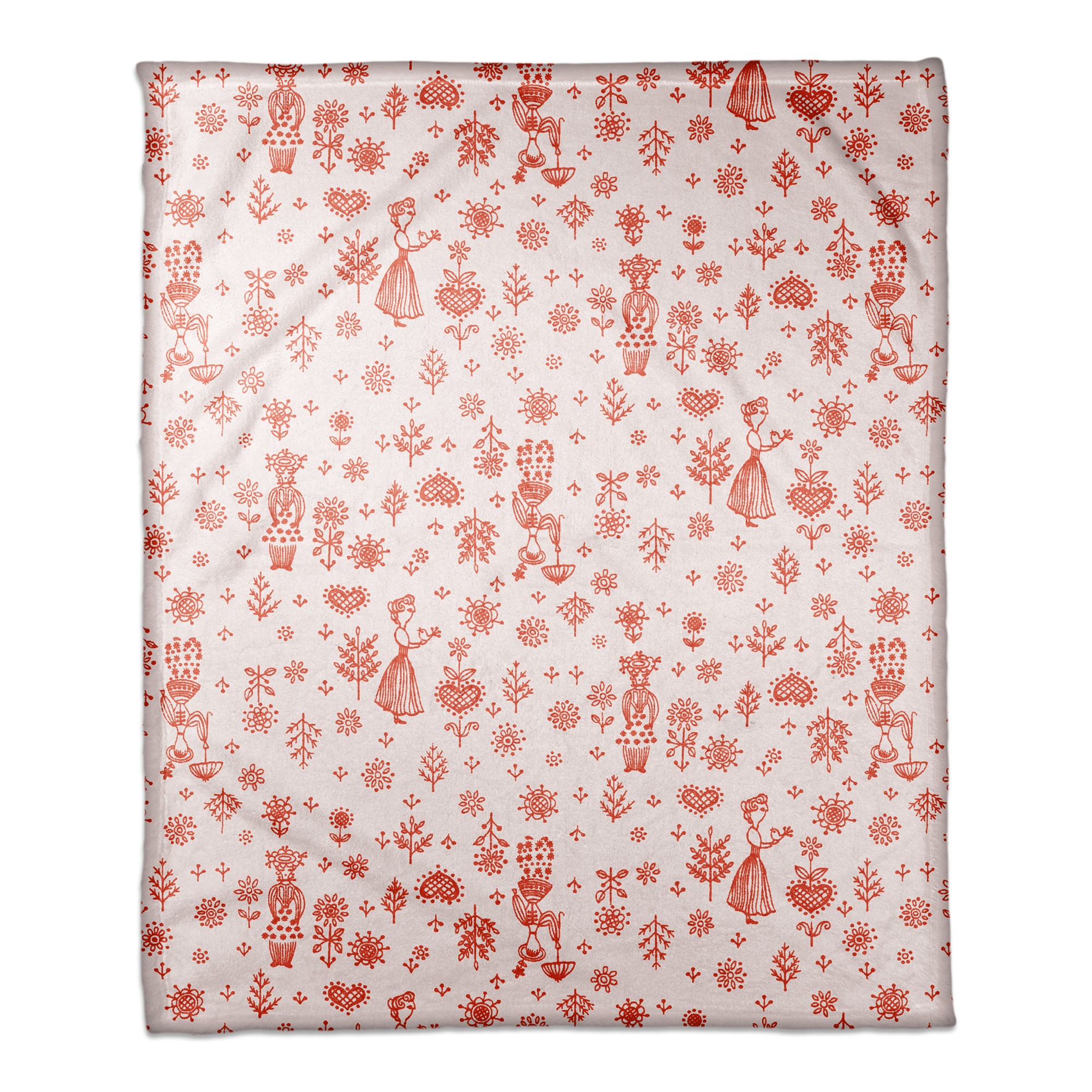 Whimsical Women in Pink 50x60 Coral Fleece Blanket
