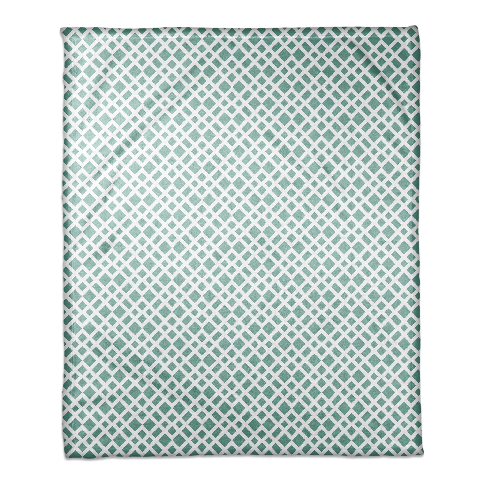 Teal Lattice Pattern 50x60 Coral Fleece Blanket