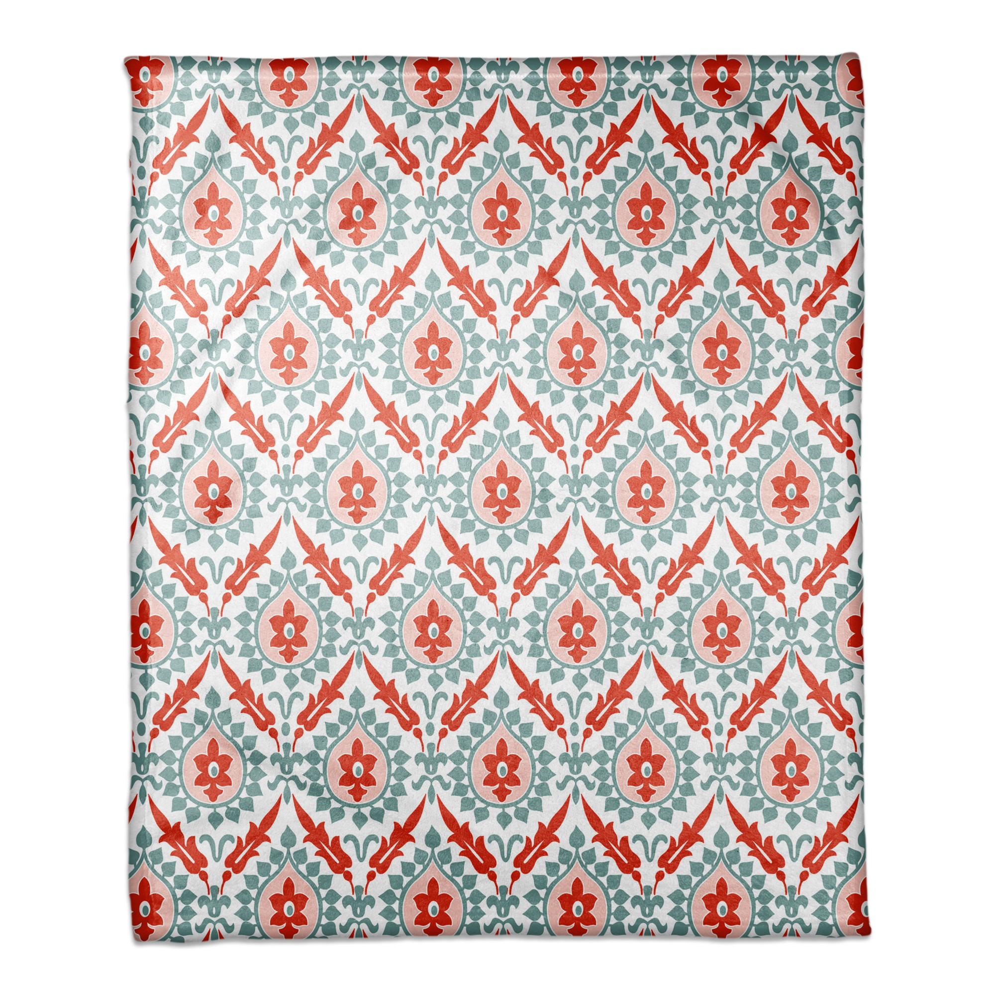 Ikat in Blue and Red 50x60 Coral Fleece Blanket