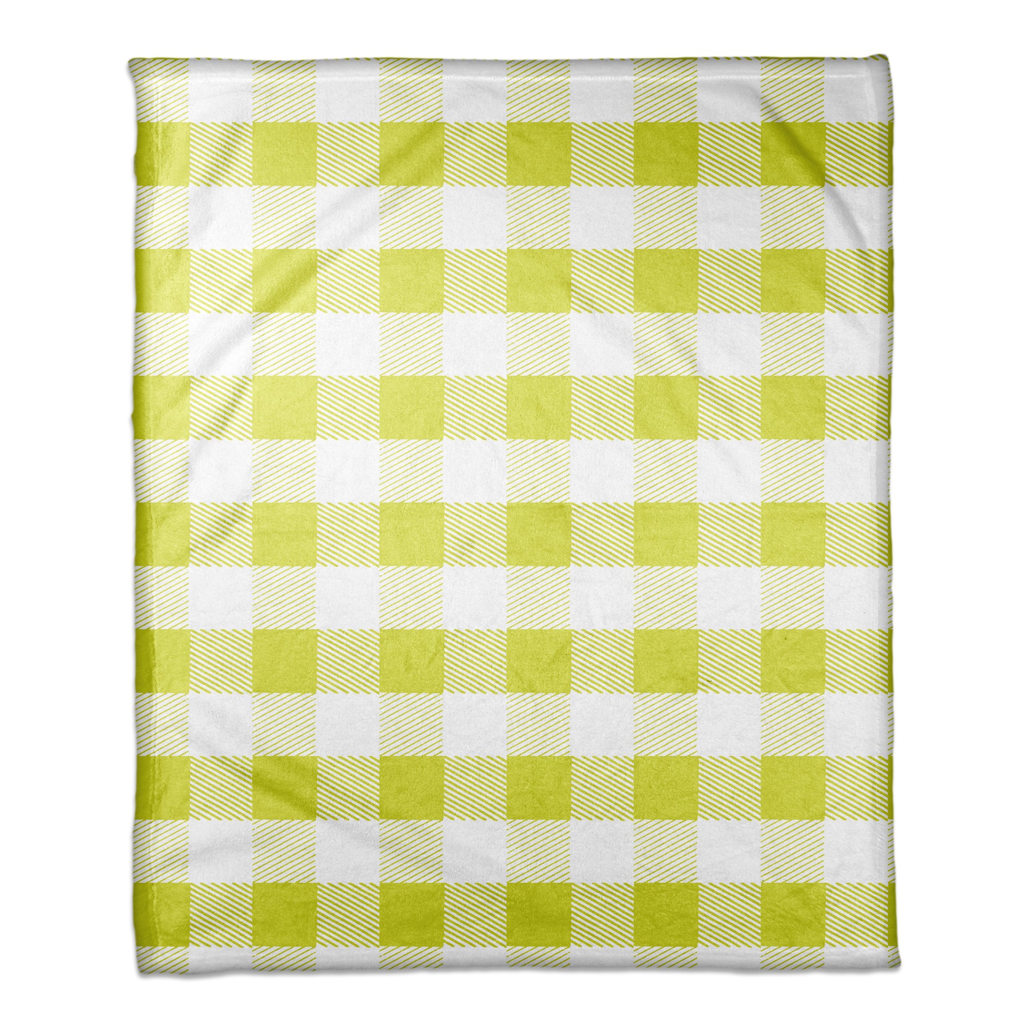 Green Buffalo Check Plaid 50x60 Coral Fleece Blanket