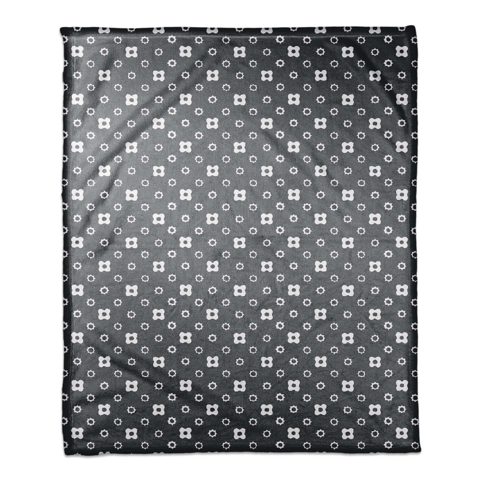 Gray Floral Pattern 50x60 Coral Fleece Blanket