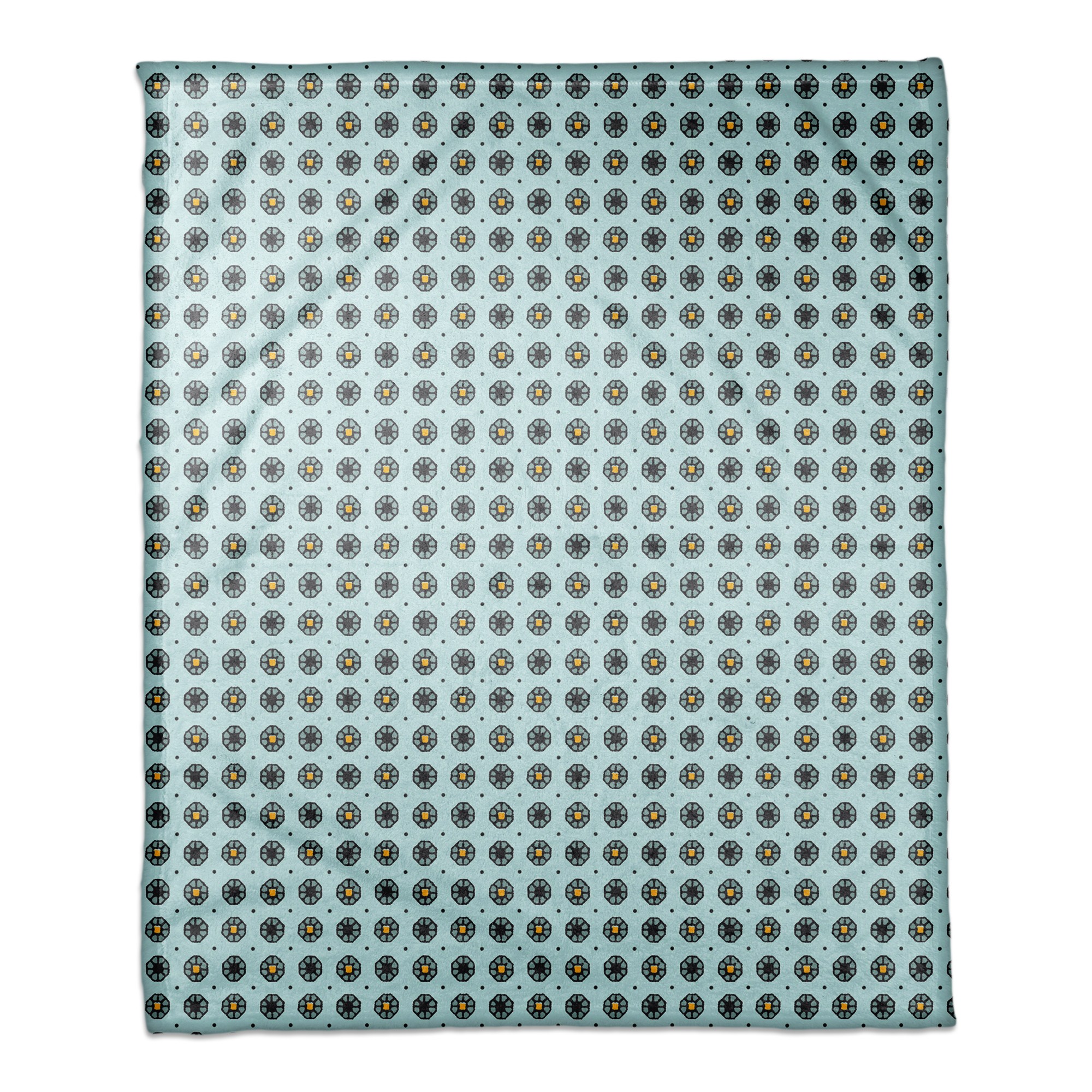 Pixel Floral Pattern in Blue 50x60 Coral Fleece Blanket
