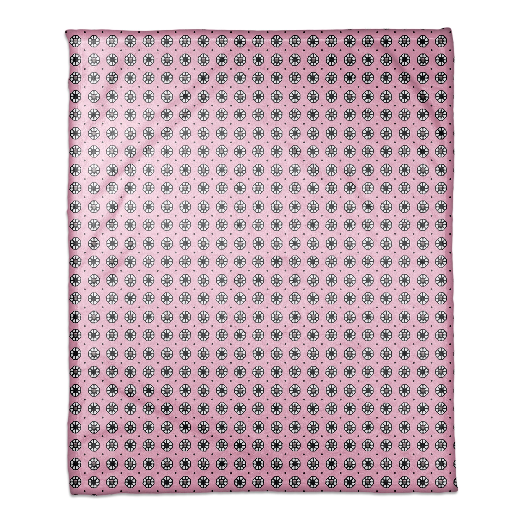 Pixel Floral Pattern in Pink 50x60 Coral Fleece Blanket