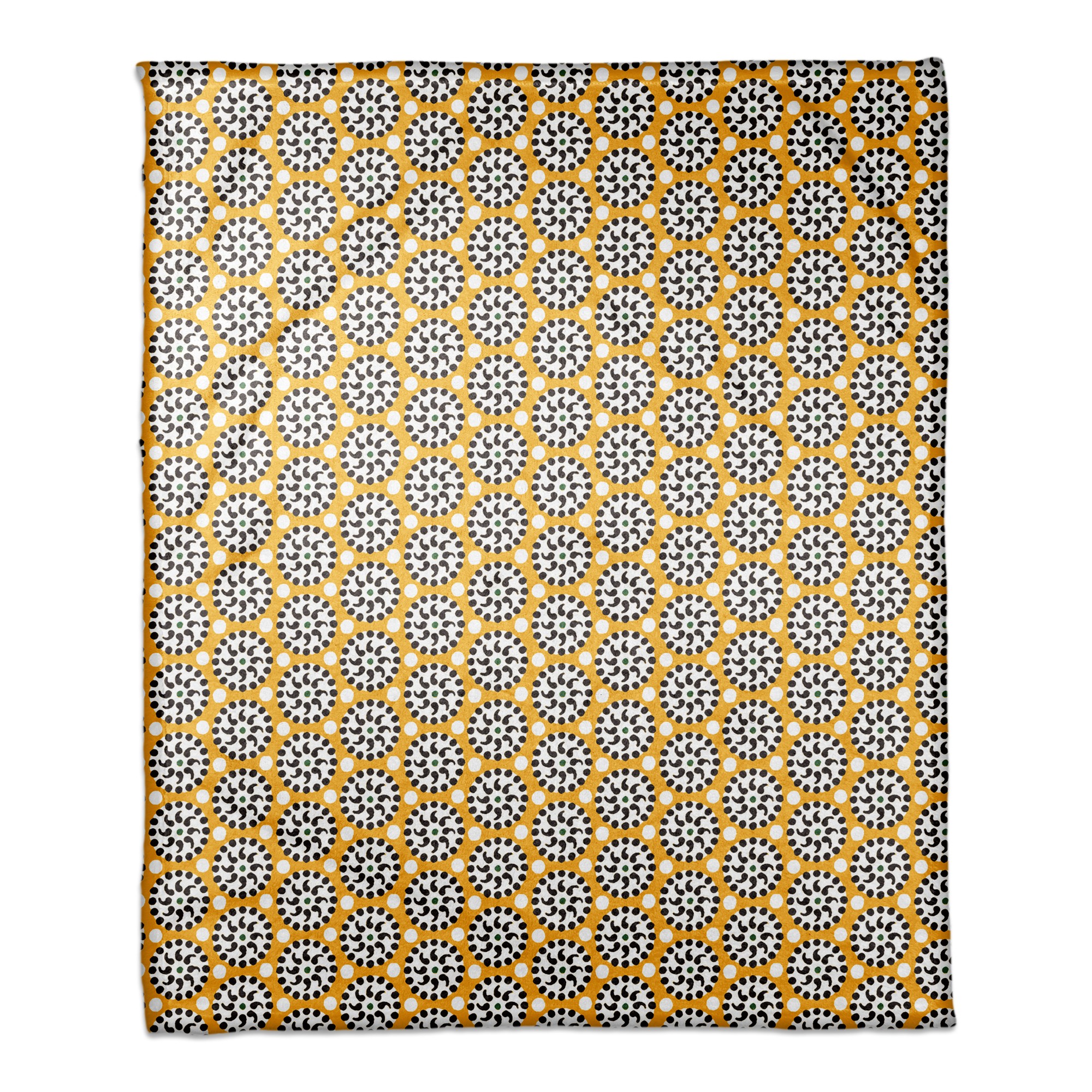 Boho Polka Dots in Yellow 50x60 Coral Fleece Blanket