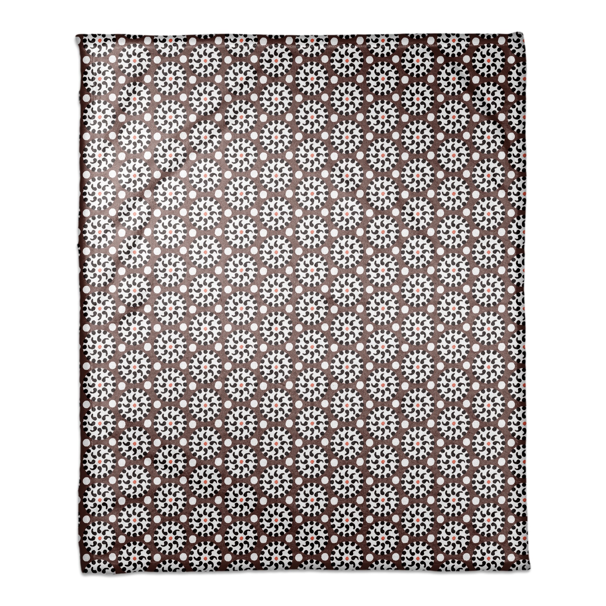Boho Polka Dots in Brown 50x60 Coral Fleece Blanket