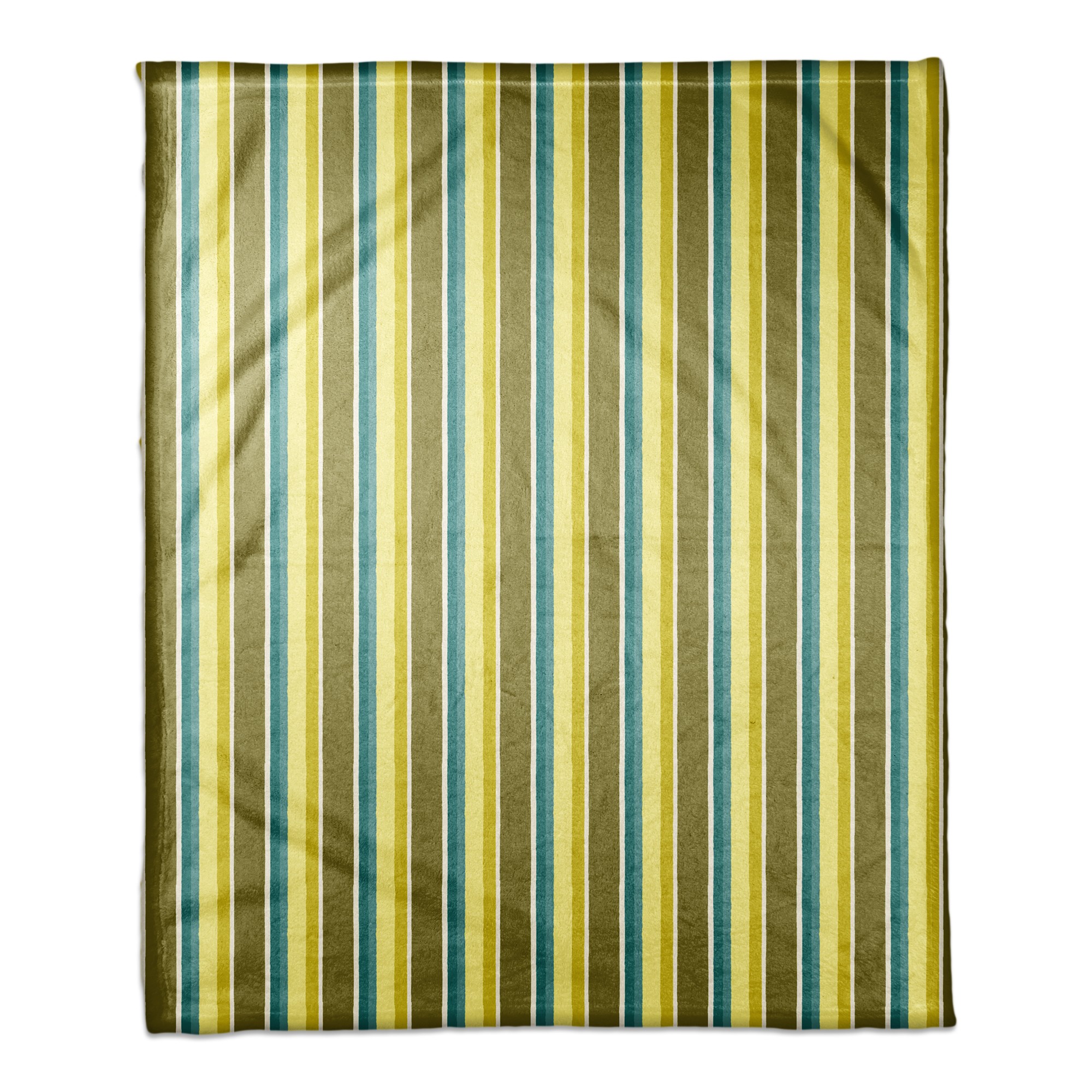 Stripes in Green 50x60 Coral Fleece Blanket