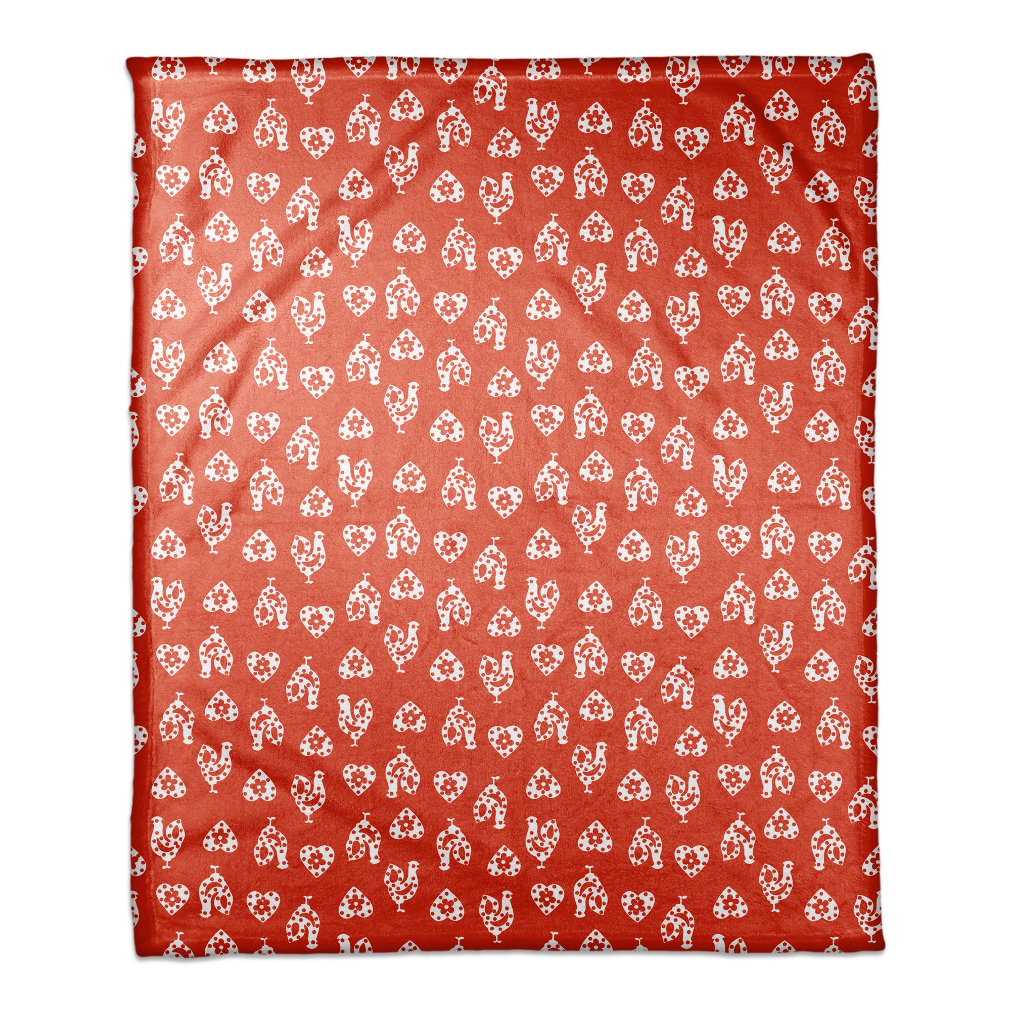 Red Rooster Pattern 50x60 Coral Fleece Blanket