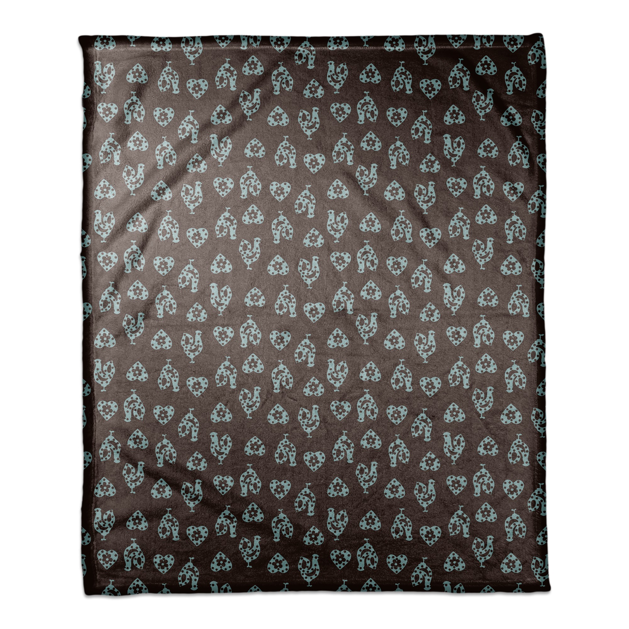 Gray Rooster Pattern 50x60 Coral Fleece Blanket