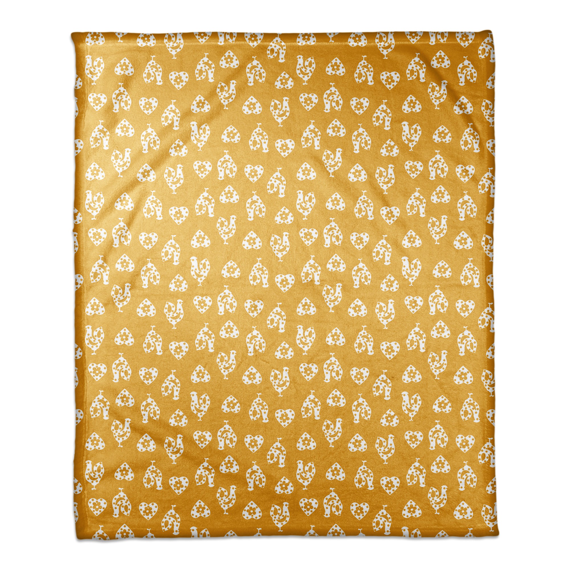 Yellow Rooster Pattern 50x60 Coral Fleece Blanket