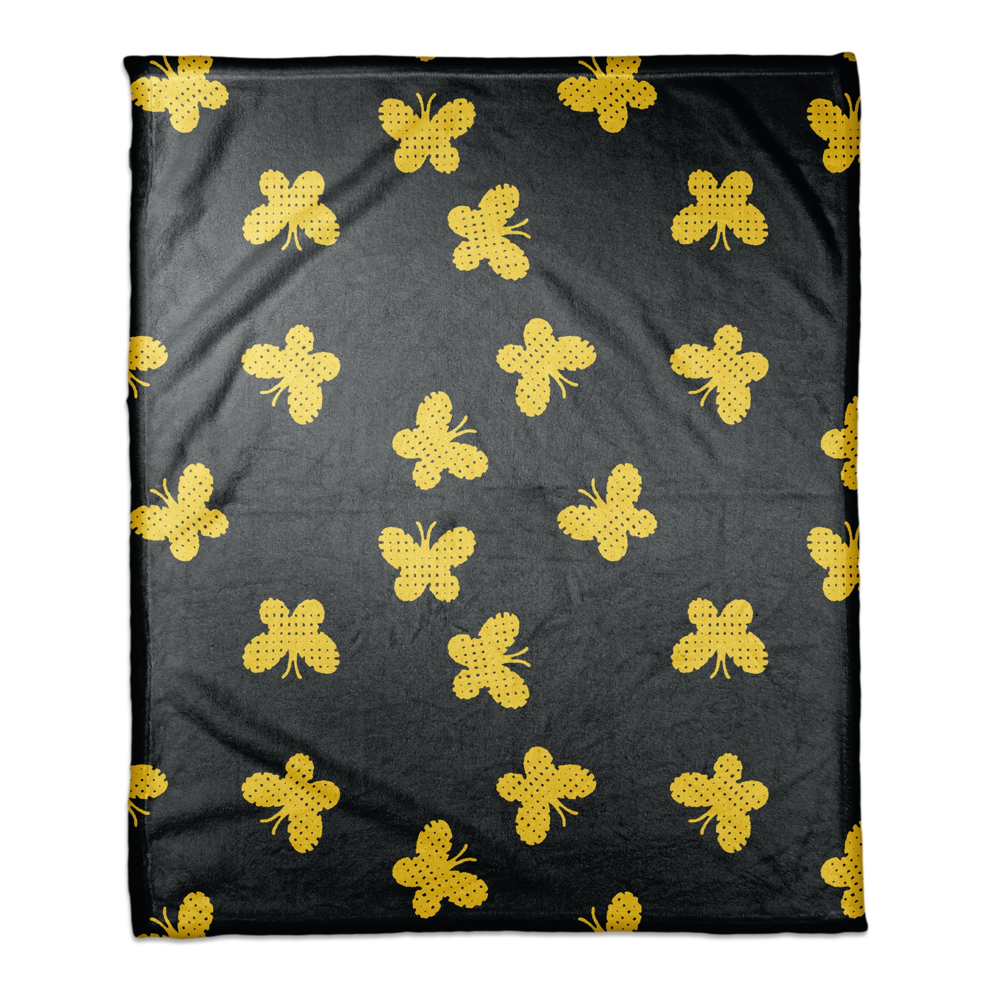 Butterfly Pattern in Yellow 50x60 Coral Fleece Blanket