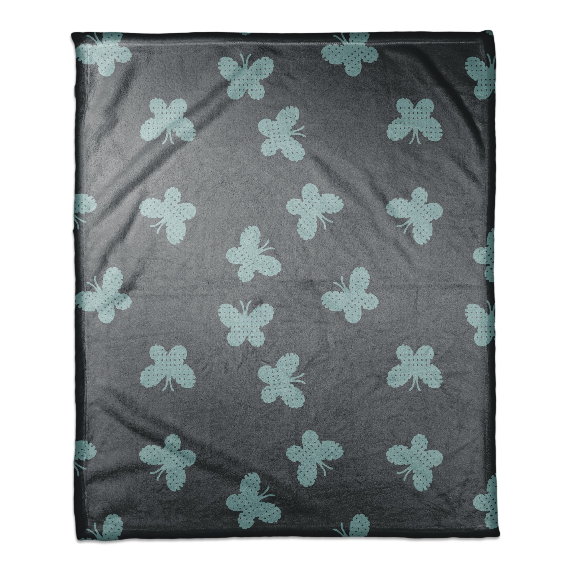 Butterfly Pattern in Blue 50x60 Coral Fleece Blanket