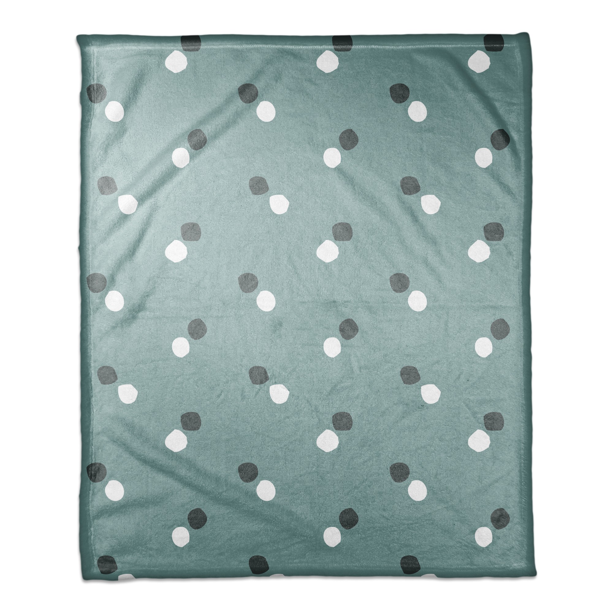 Polka Dots in Blue and White 50x60 Coral Fleece Blanket