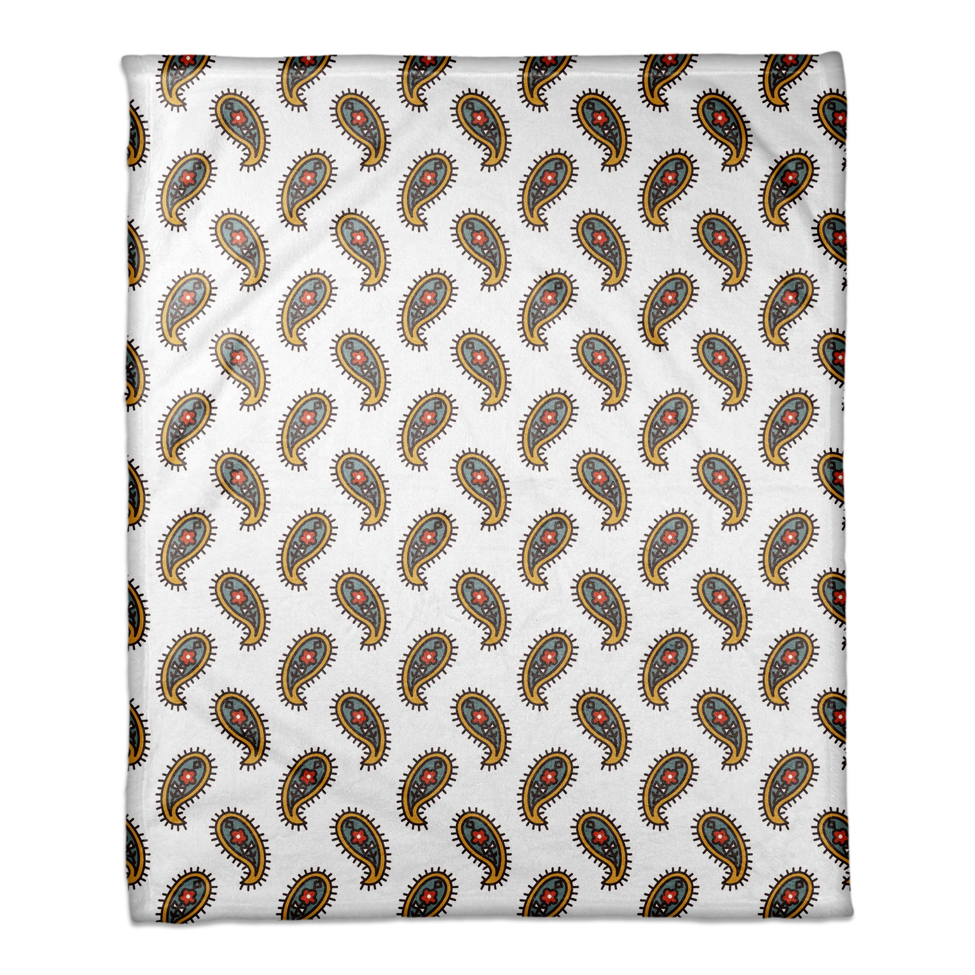 Paisley Pattern 50x60 Coral Fleece Blanket