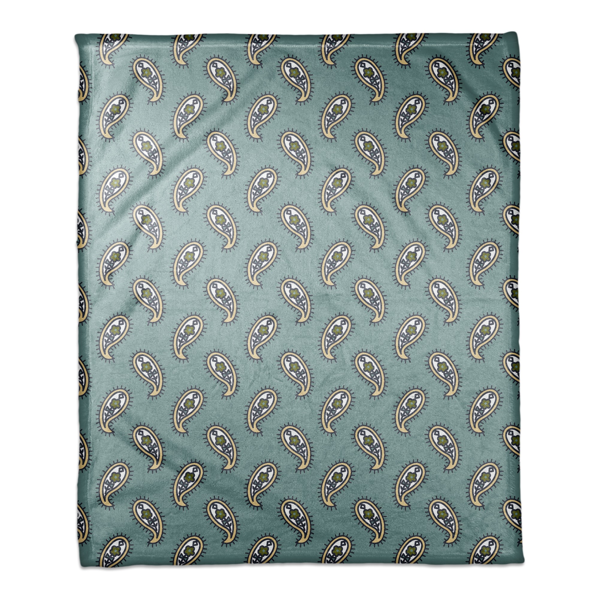 Paisley Pattern in Blue 50x60 Coral Fleece Blanket