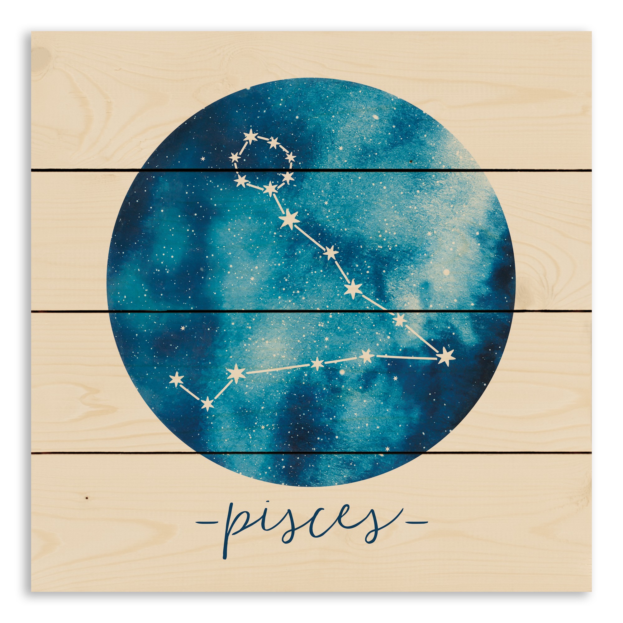 Pisces Zodiac Sign Astrological Constellation 14x14 Pallet Wood Art